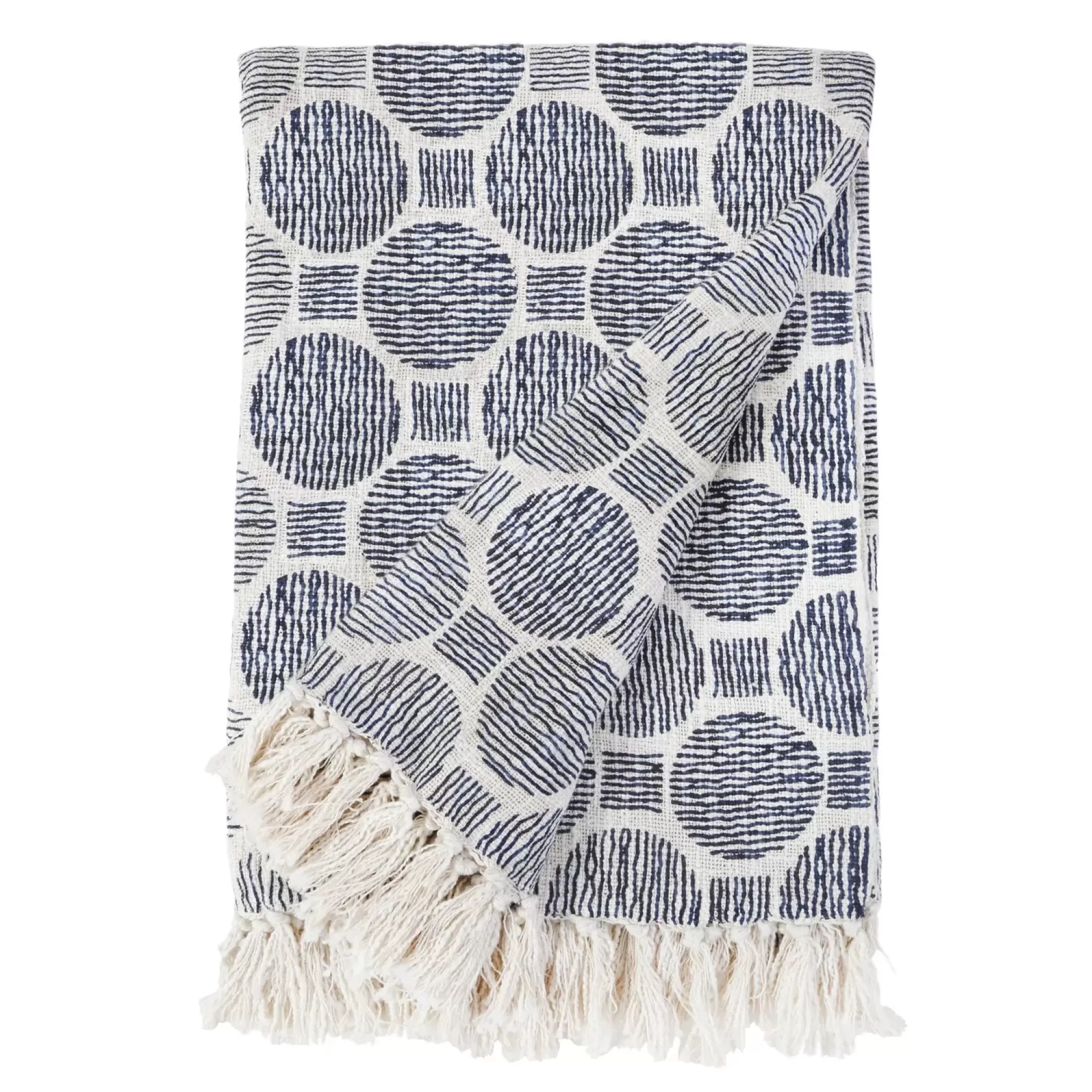 Ian Oversized Throw, Ivory & Navy^Be Home Flash Sale