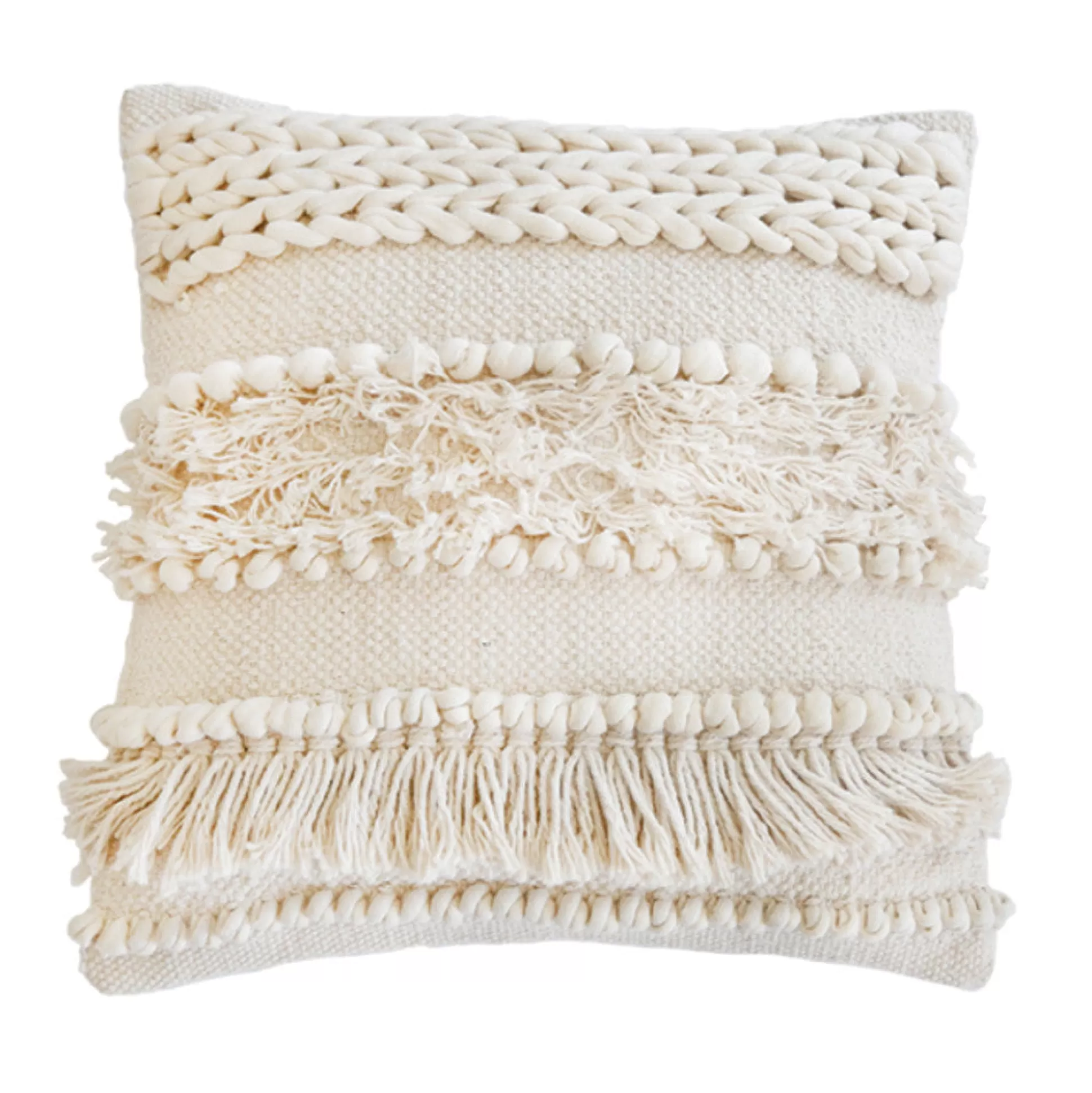 Iman Hand-Loomed Square Pillow, Ivory^Be Home Online