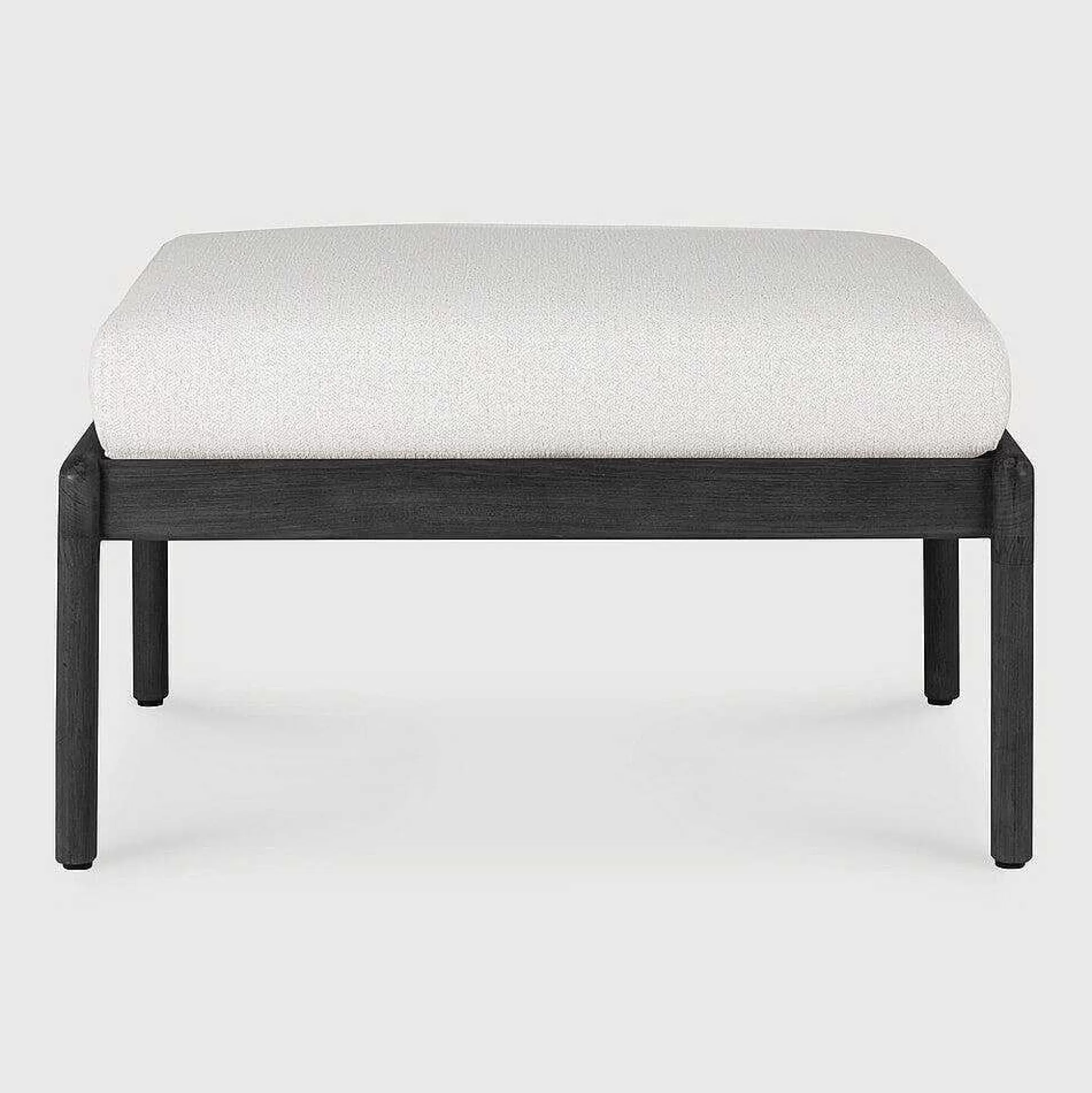 Be Home Outdoor Lounge Furniture<Jack Solid Black Teak Outdoor Footstool, Off White