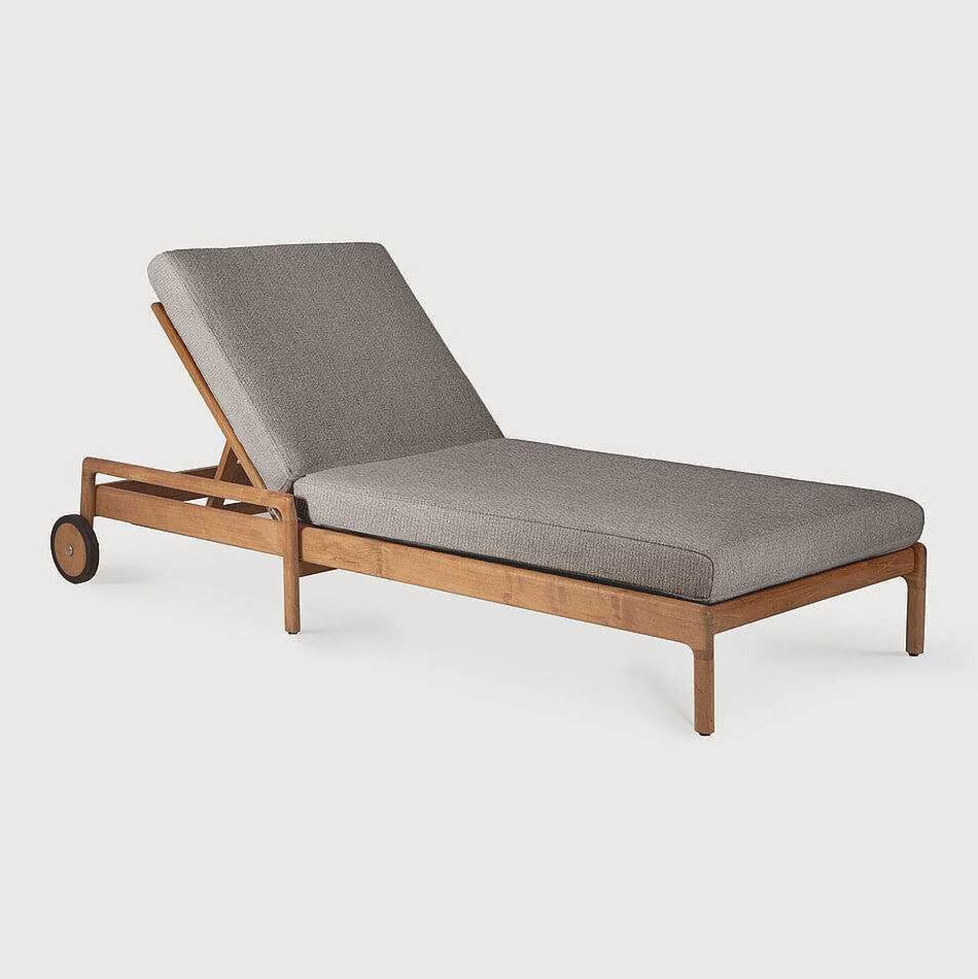 Be Home Outdoor Lounge Furniture<Jack Solid Teak Outdoor Adjustable Lounger, Mocha Fabric