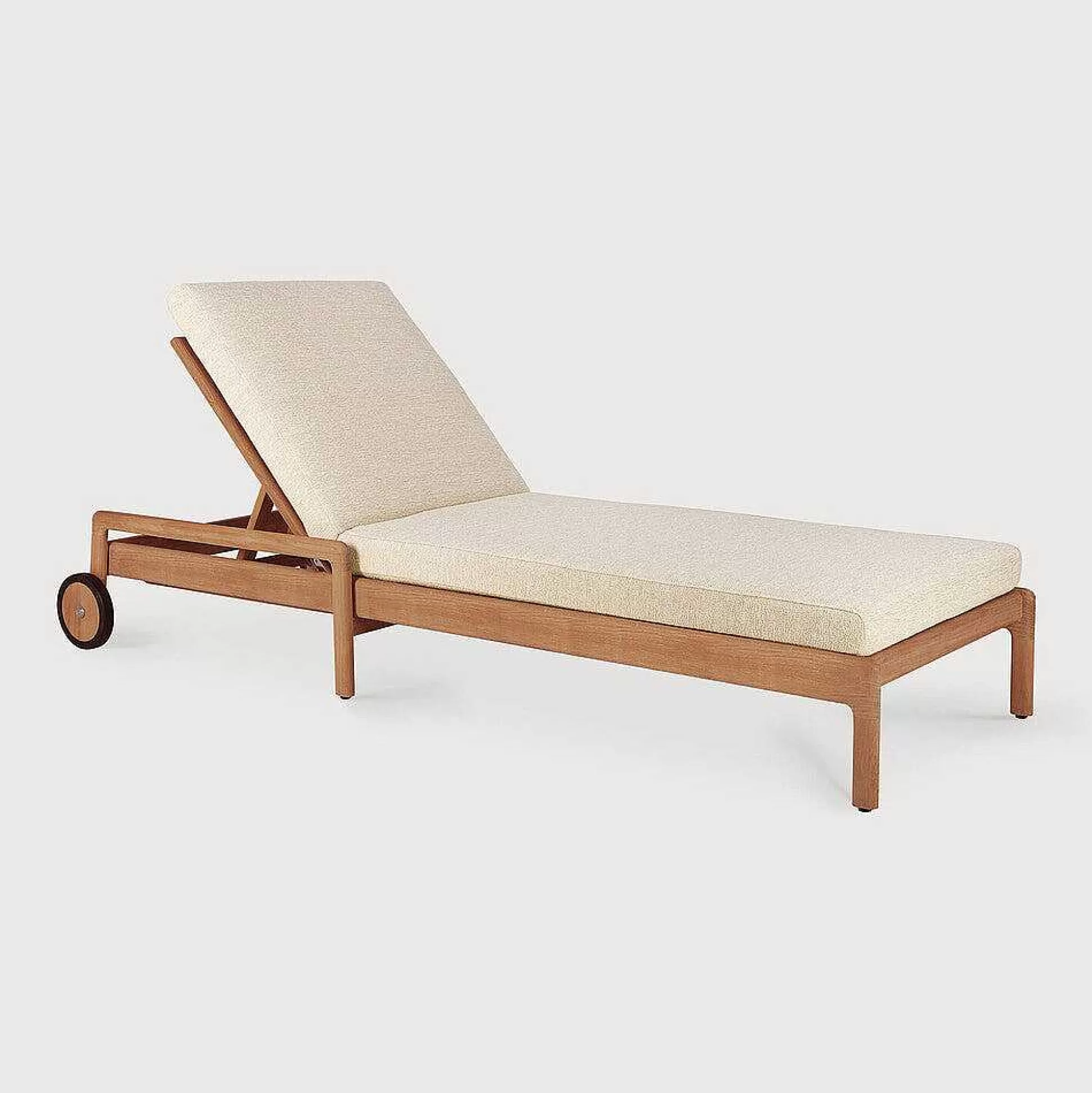 Be Home Outdoor Lounge Furniture<Jack Solid Teak Outdoor Adjustable Lounger, Natural Fabric