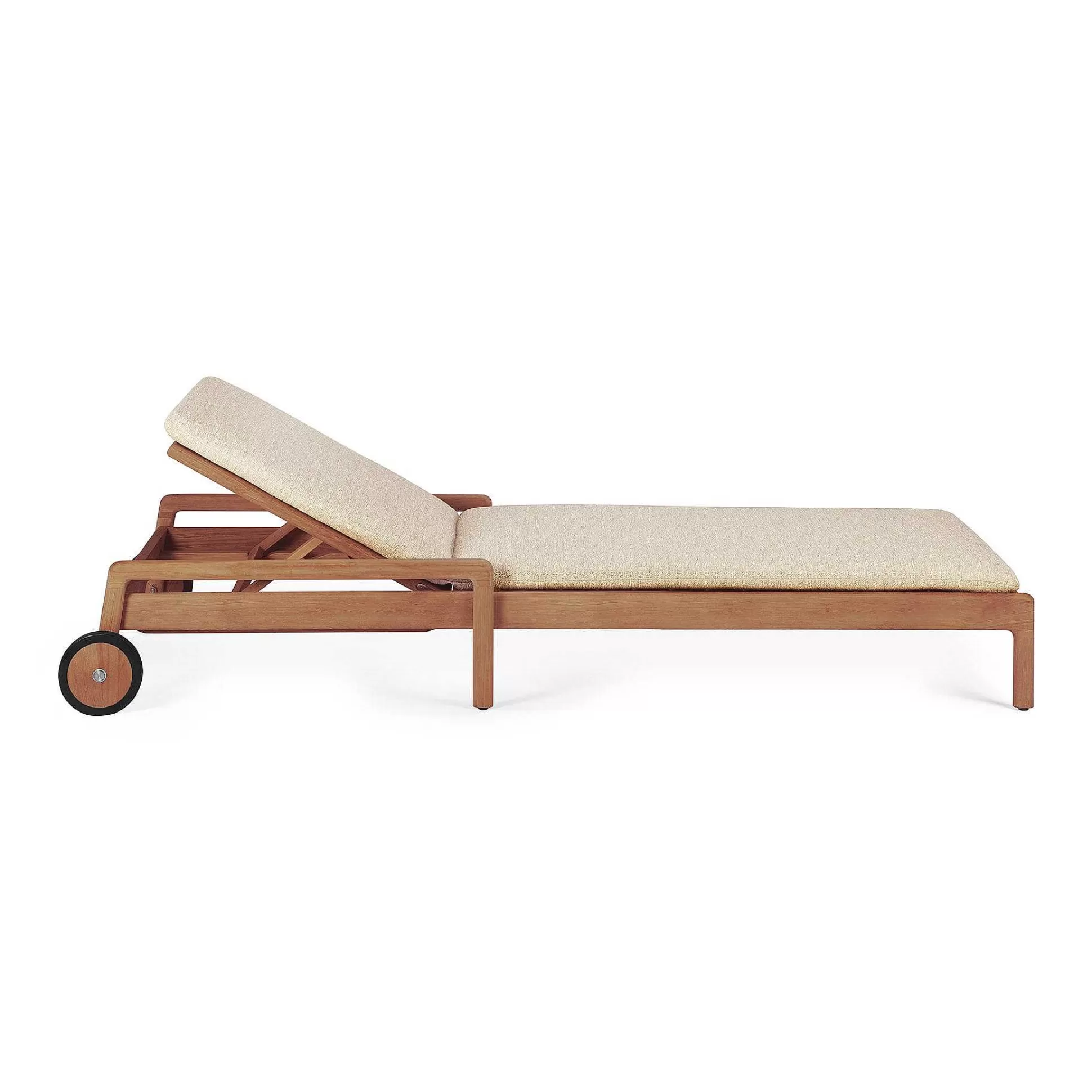 Be Home Outdoor Lounge Furniture<Jack Solid Teak Outdoor Adjustable Lounger, Natural Fabric