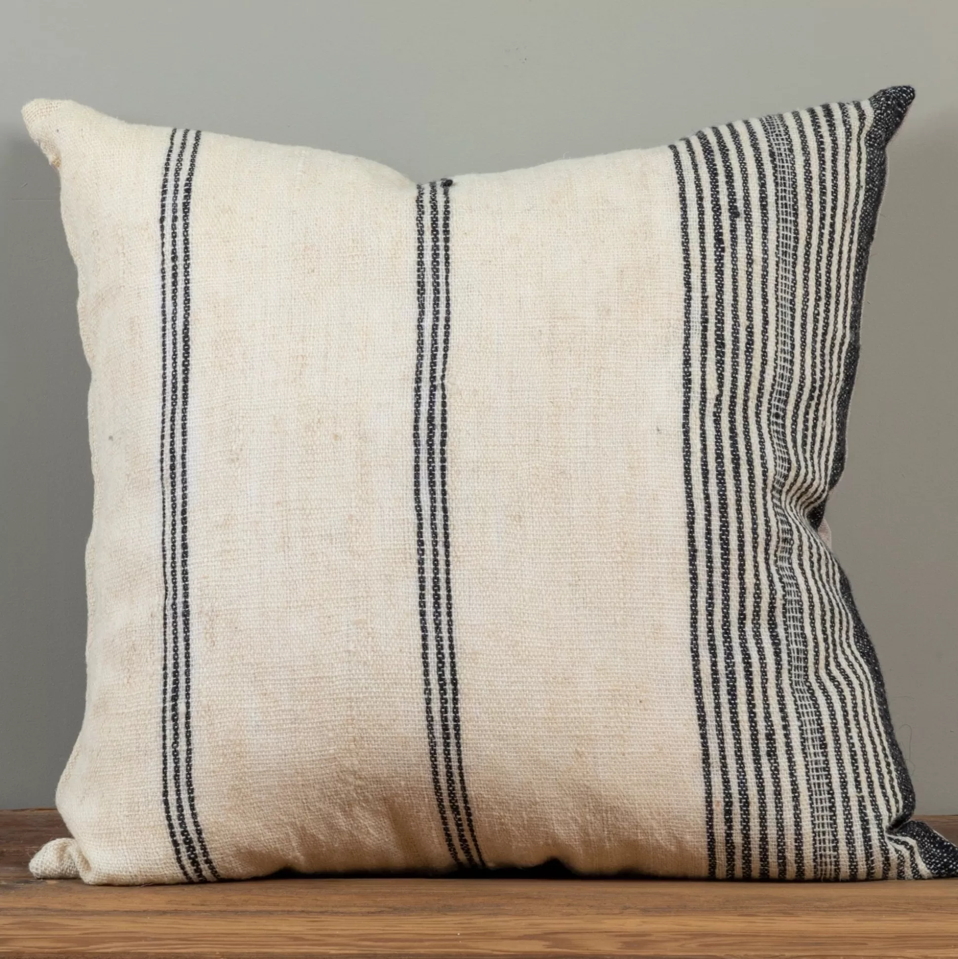 Joey Square Pillow, Ivory & Black^Be Home Shop