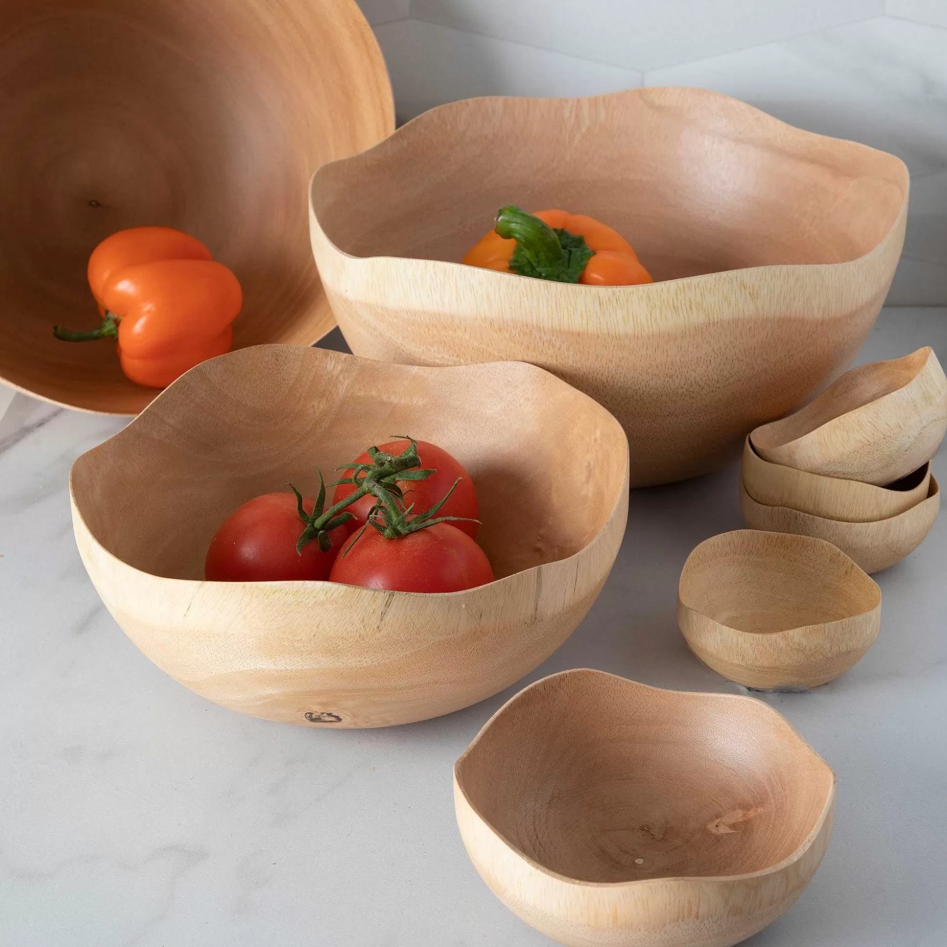 Be Home Wood Serving Bowls<Kiln Mango Wood Wave Edge Bowl, Mini