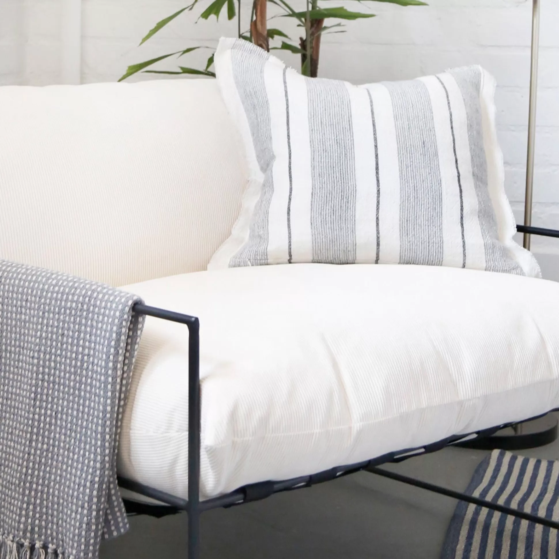 Laguna Square Pillow, Grey & Charcoal^Be Home Online