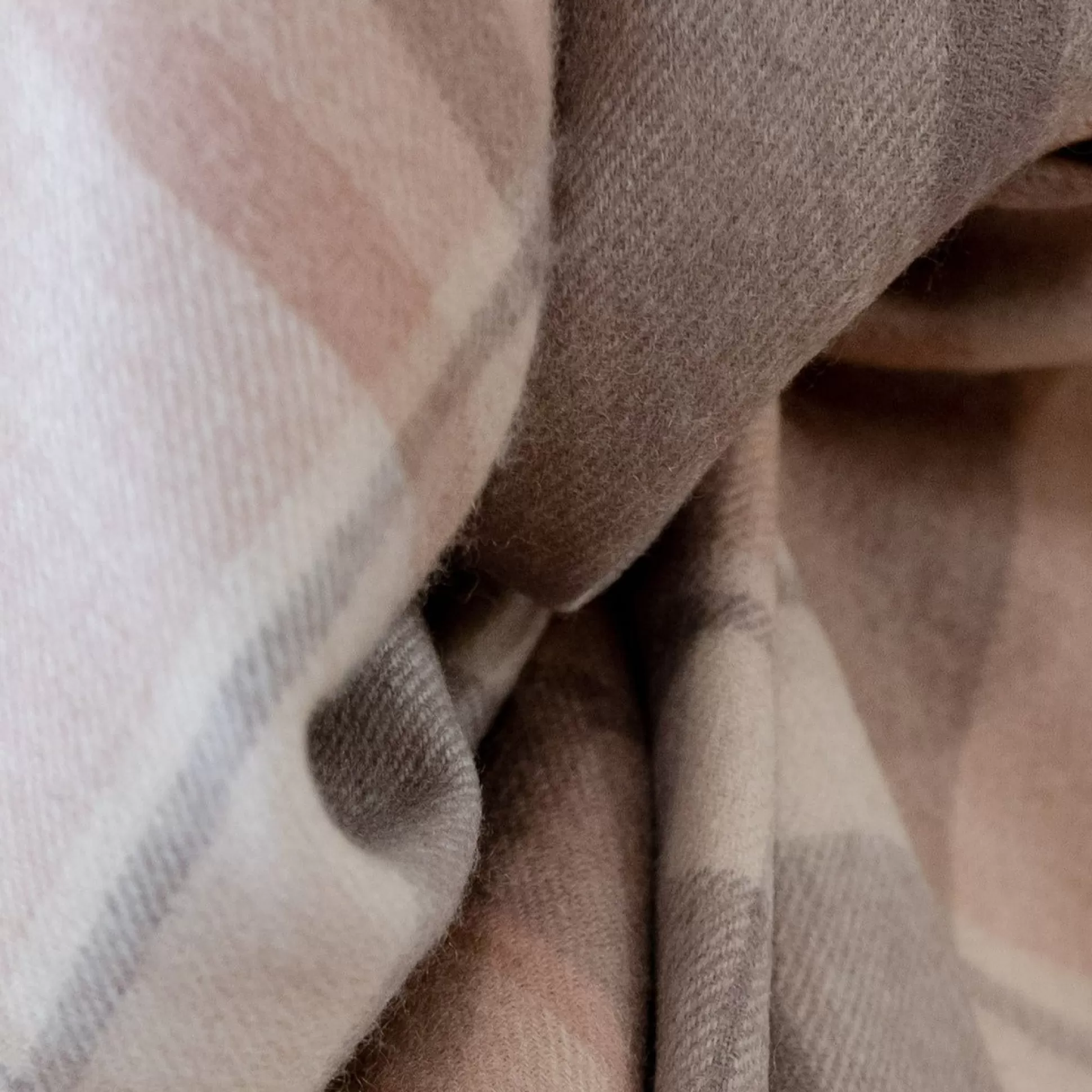 Lambswool Blanket in Neutral Multi Check^Be Home Store