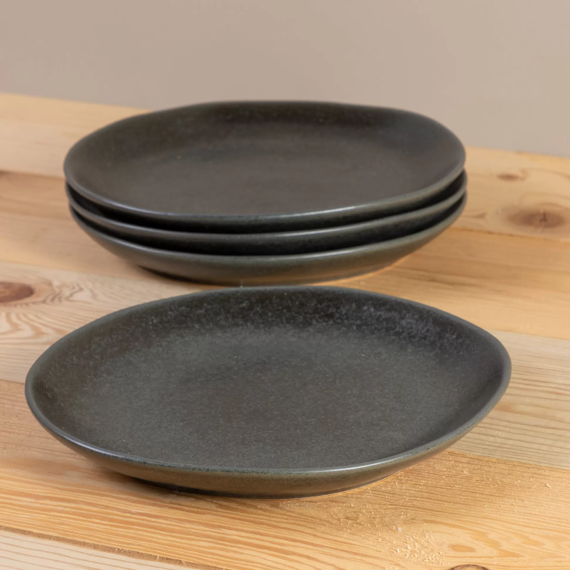 Livia Side Plate, Black, Set of 6^Be Home Shop