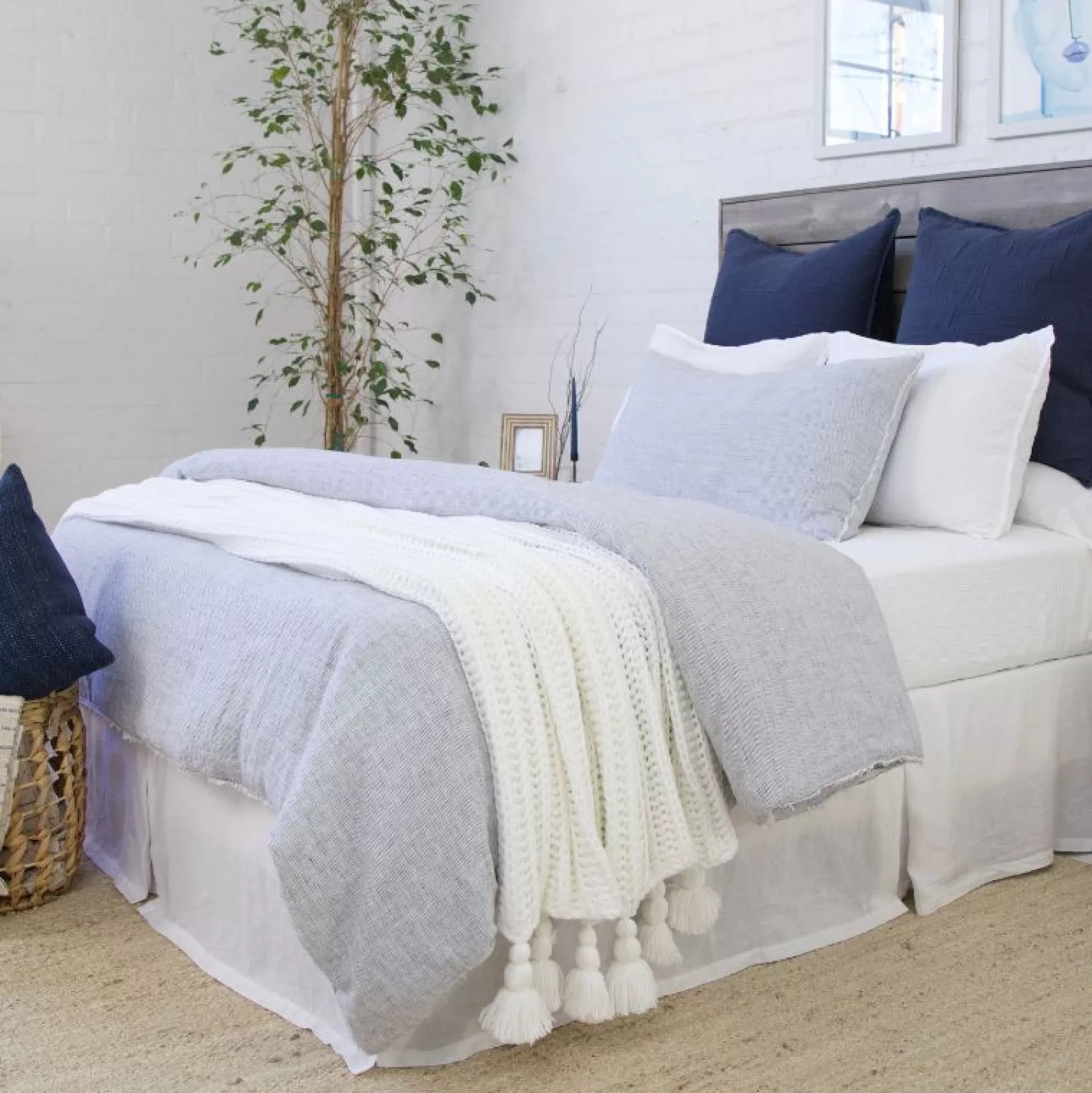 Logan King Duvet, Navy^Be Home Cheap