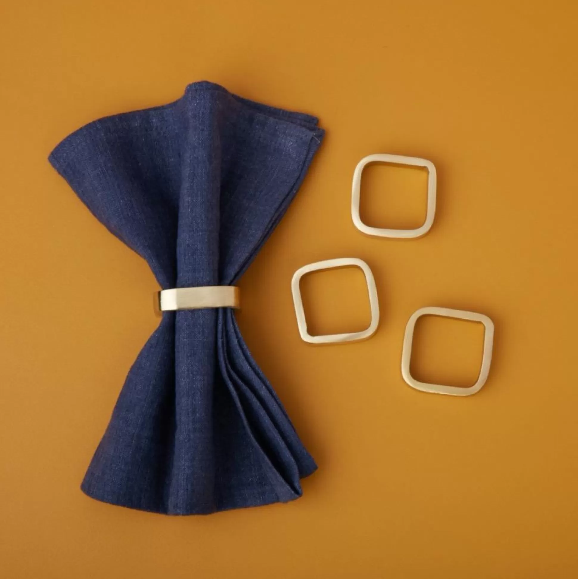 Luxe Square Napkin Ring, Set of 8^Be Home Online