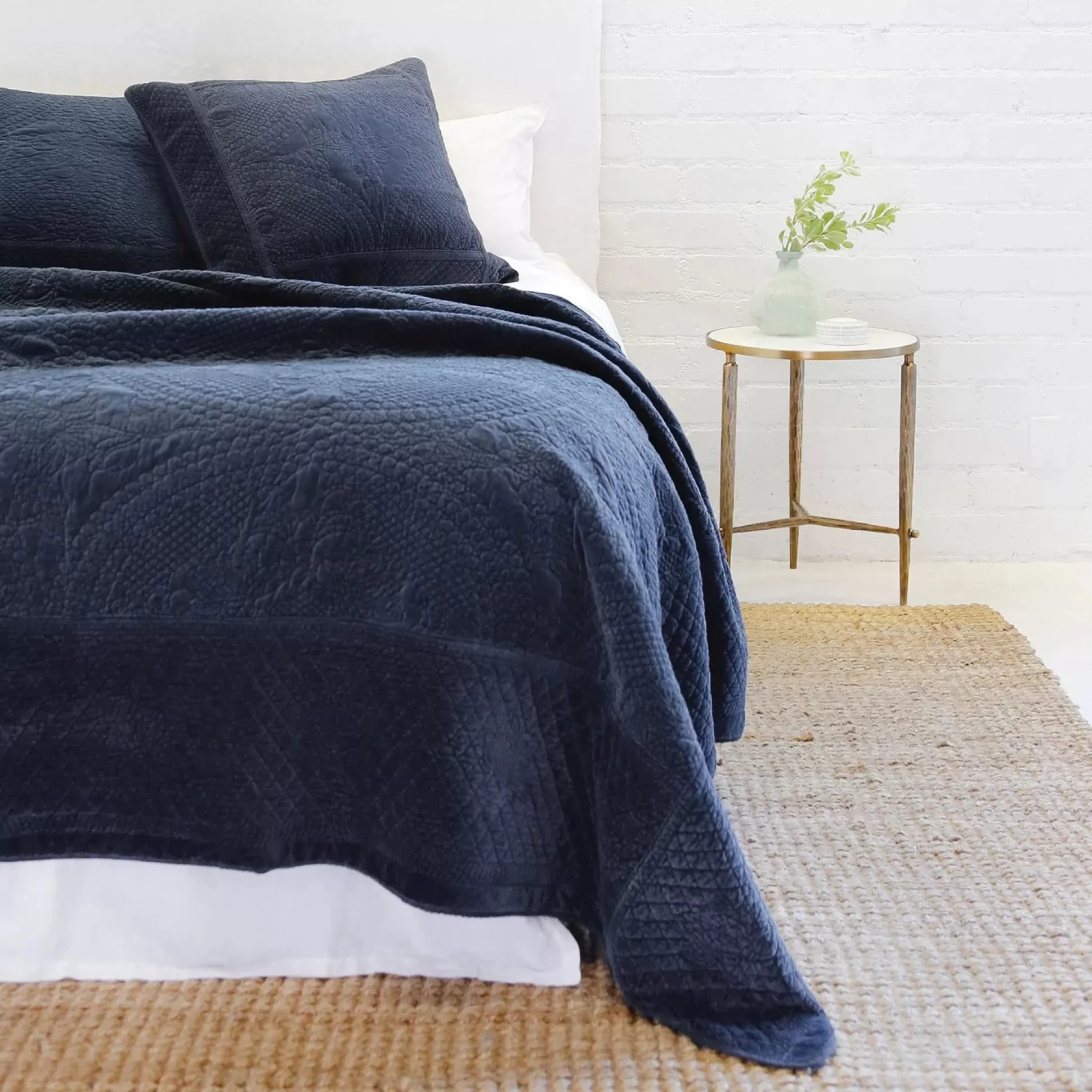 Marseille King Coverlet, Navy^Be Home Cheap