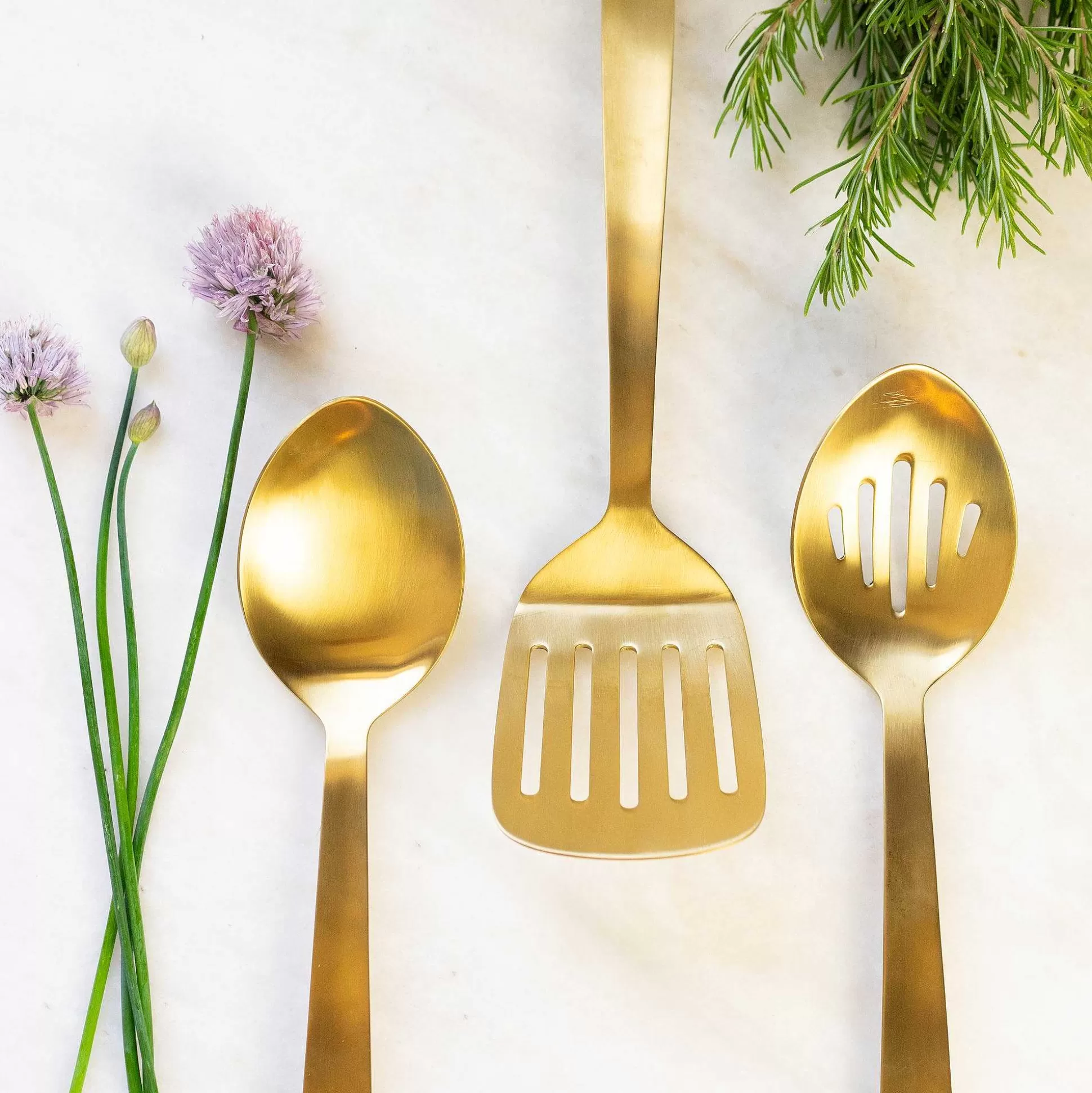 Be Home Cooking Utensils<Matte Gold Slotted Spoon