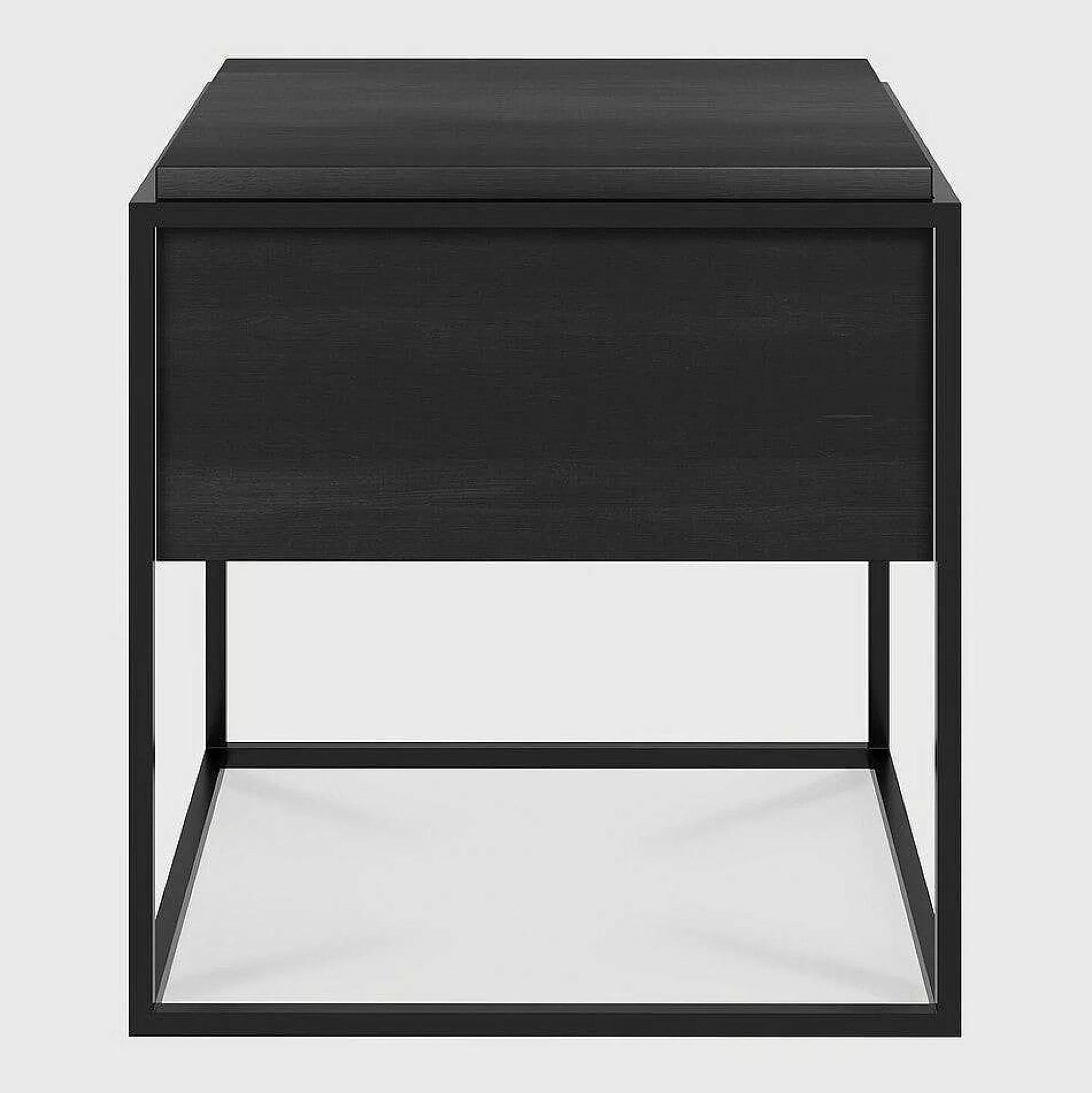 Be Home Bedside Tables<Monolit Solid Black Oak Bedside Table with Black Metal