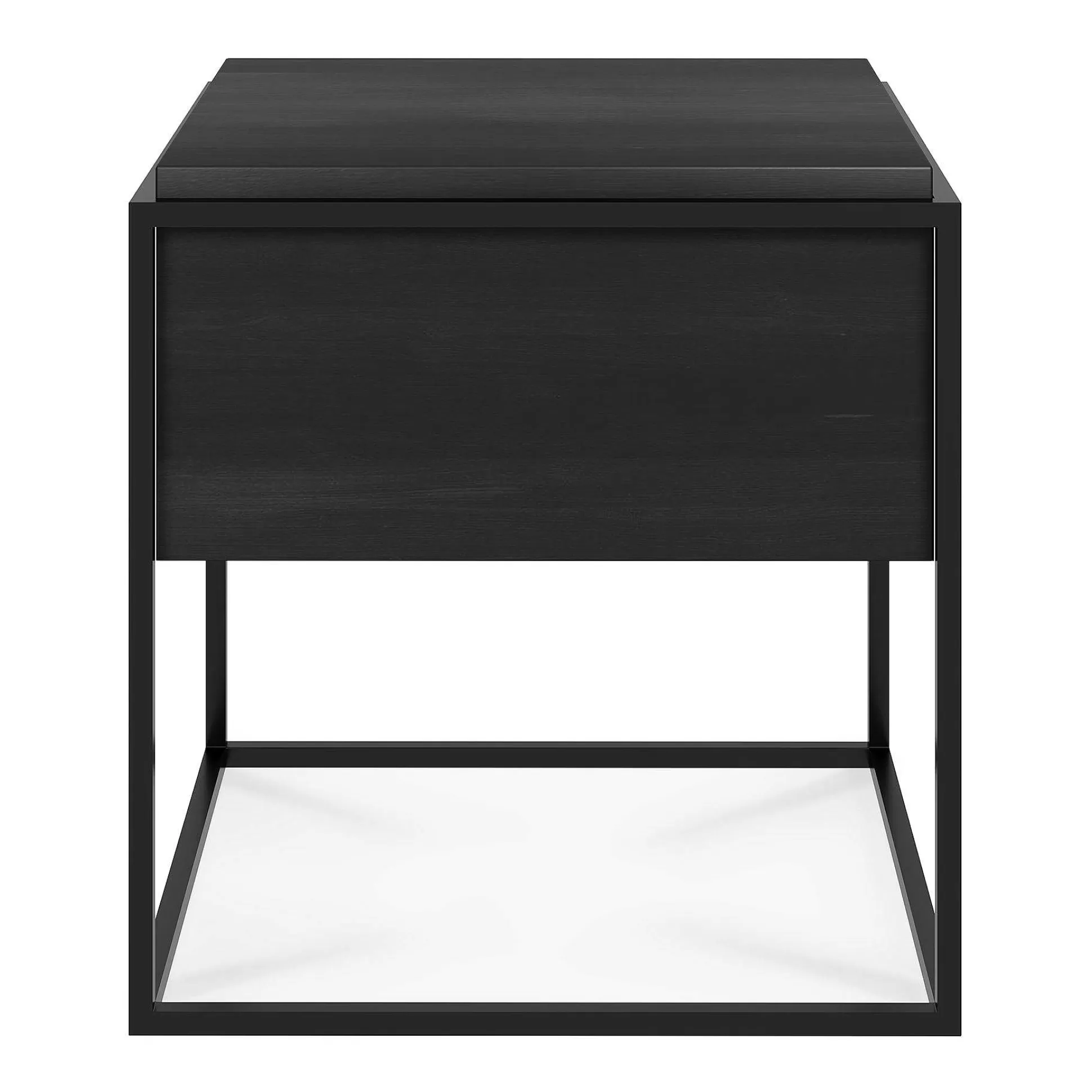 Be Home Bedside Tables<Monolit Solid Black Oak Bedside Table with Black Metal