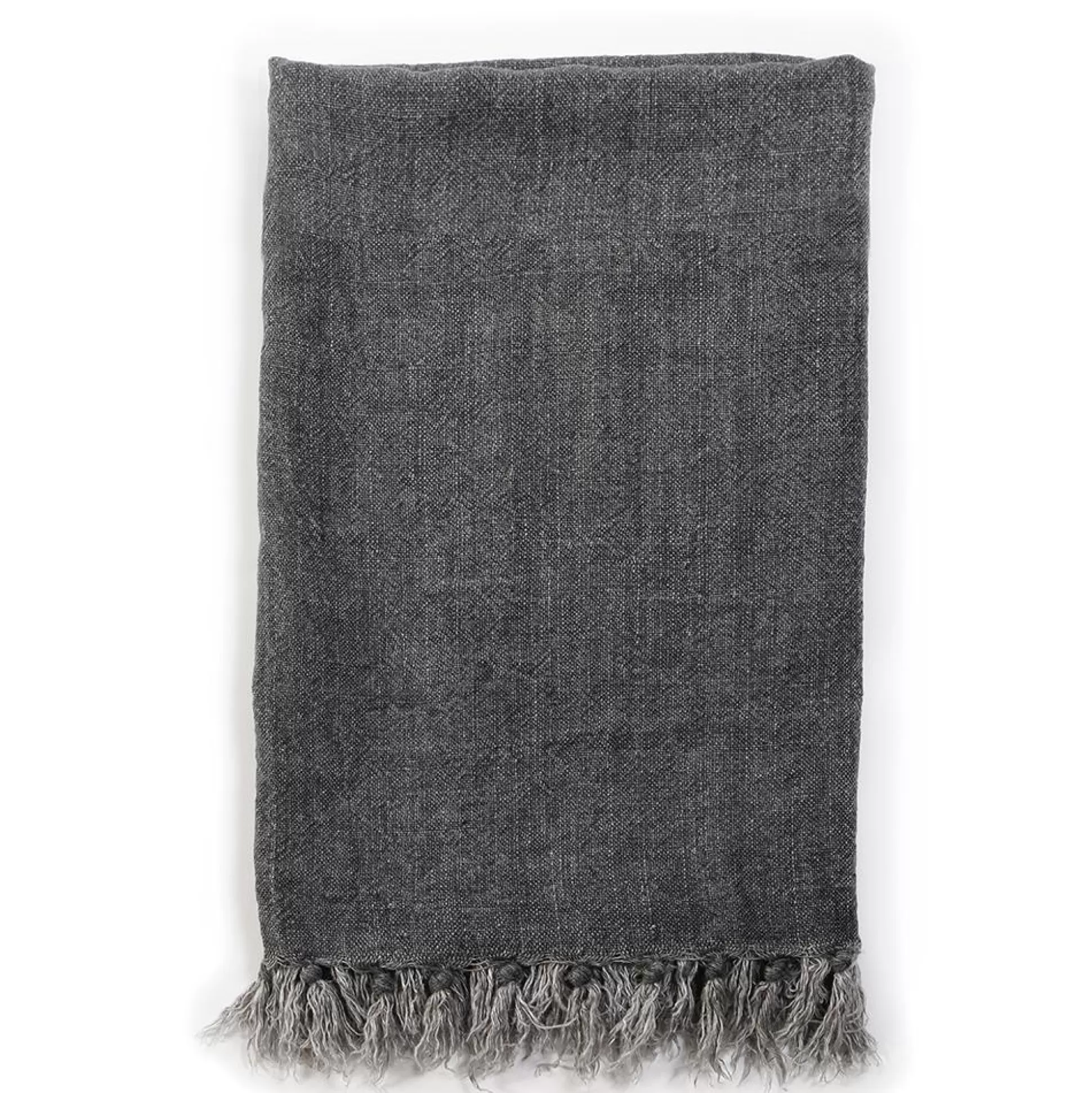 Montauk Linen Throw, Charcoal^Be Home Cheap