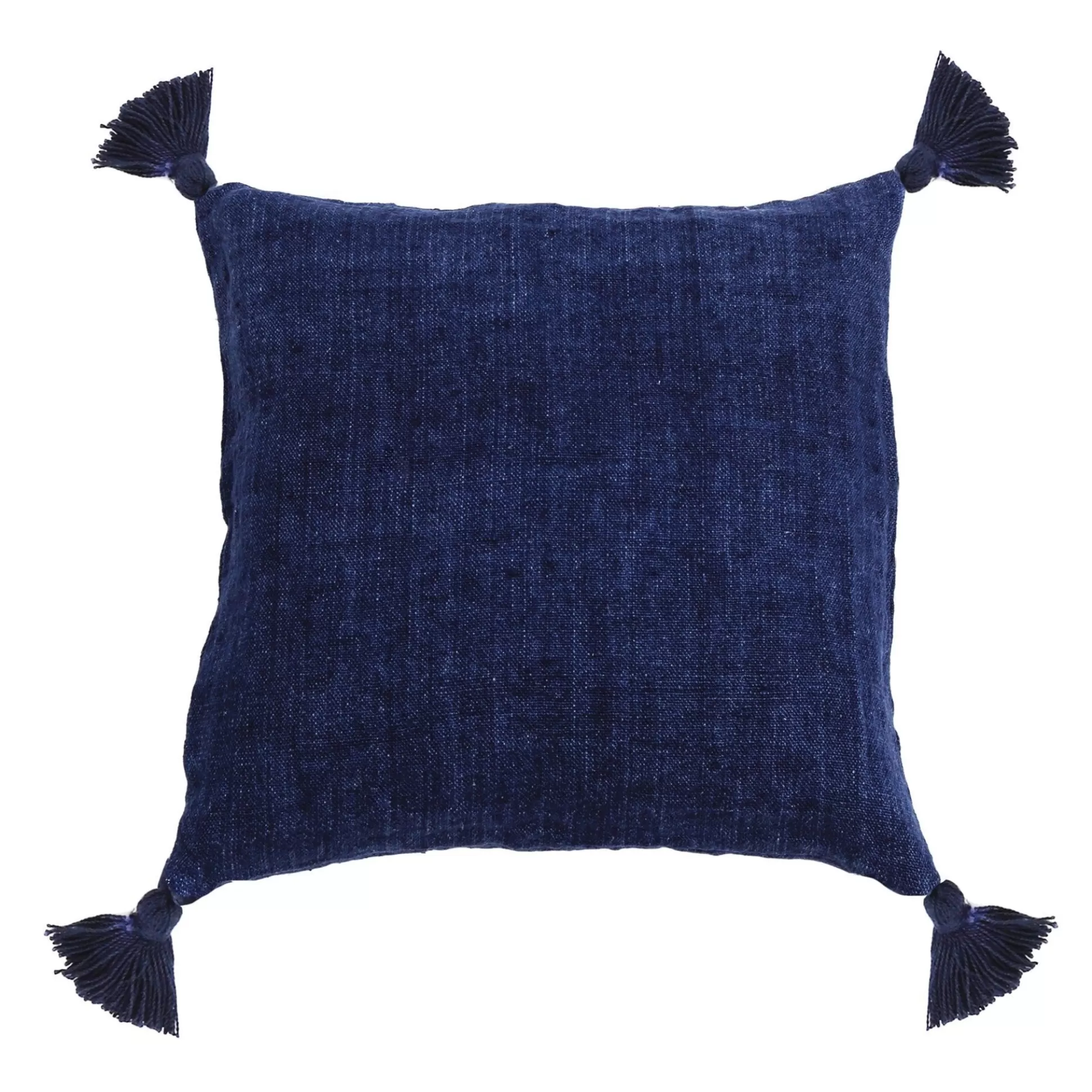 Montauk Square Pillow with Tassels, Indigo^Be Home Hot