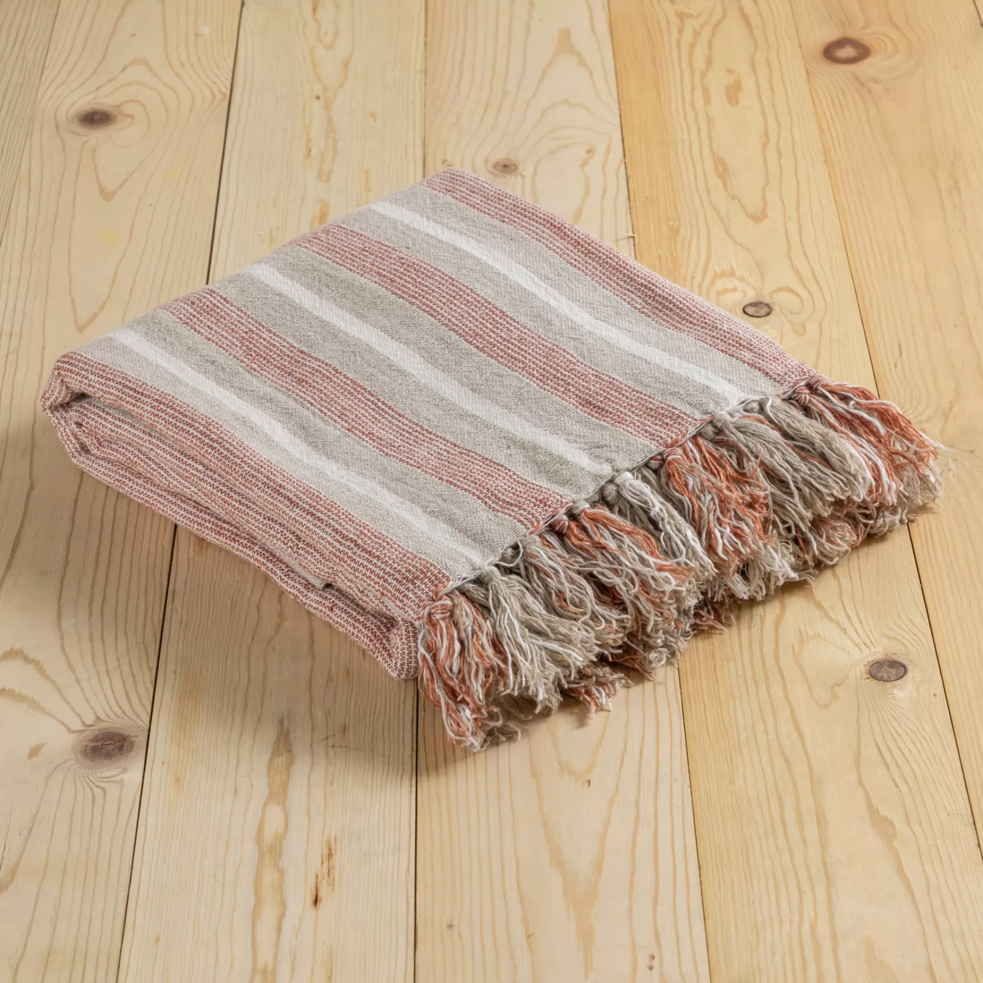 Montecito Oversized Throw, Terra Cotta & Natural^Be Home Online