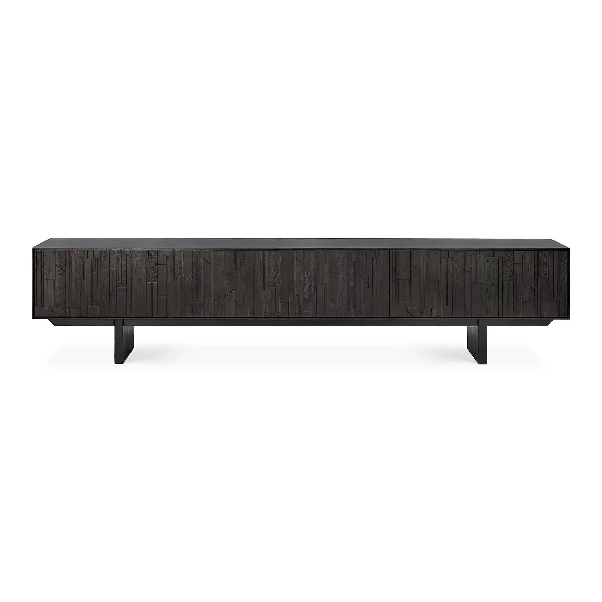 Be Home Media Consoles<Mosaic Black Teak Media Console, 95.5"