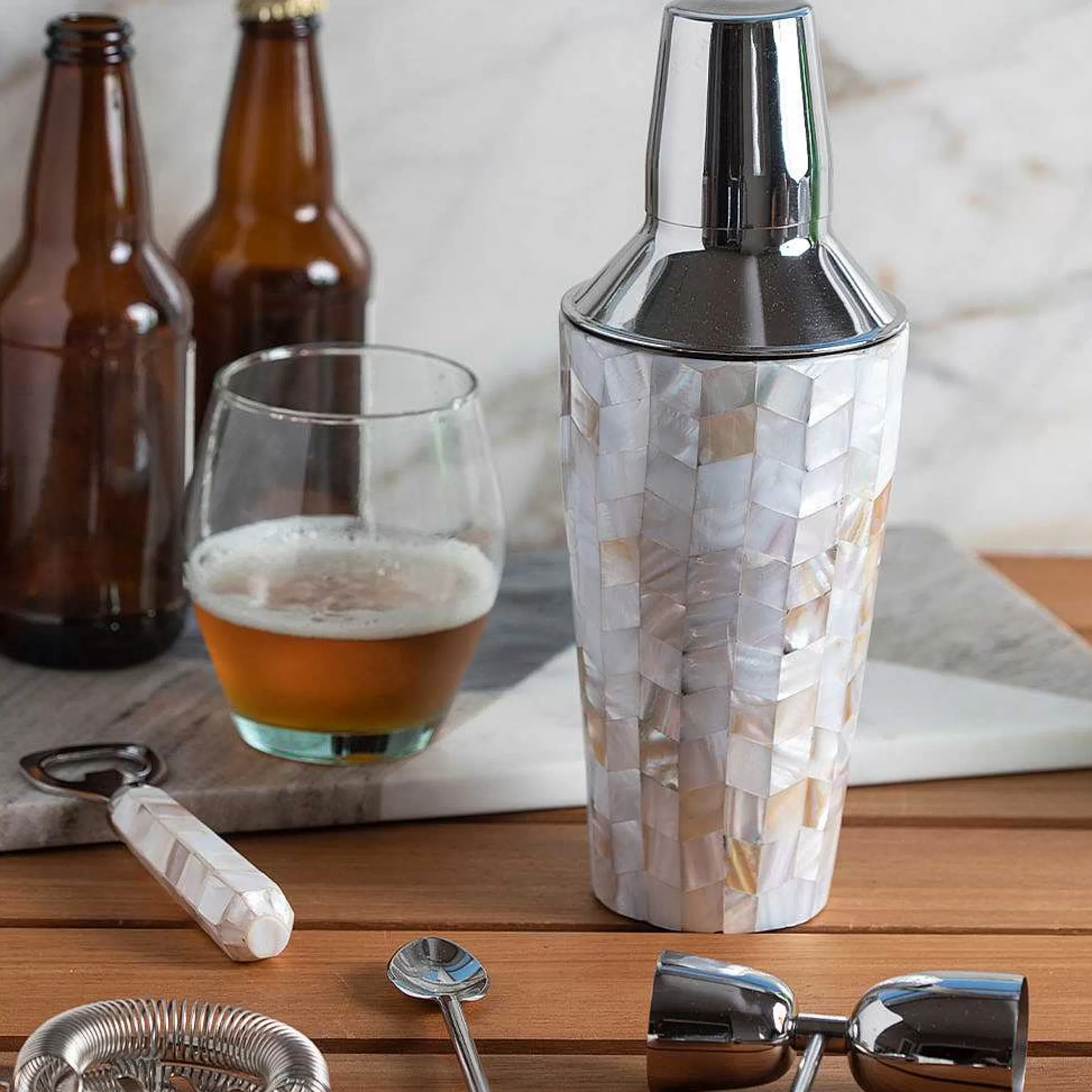 Be Home Bar Tools<Mother of Pearl Mosaic Cocktail Shaker