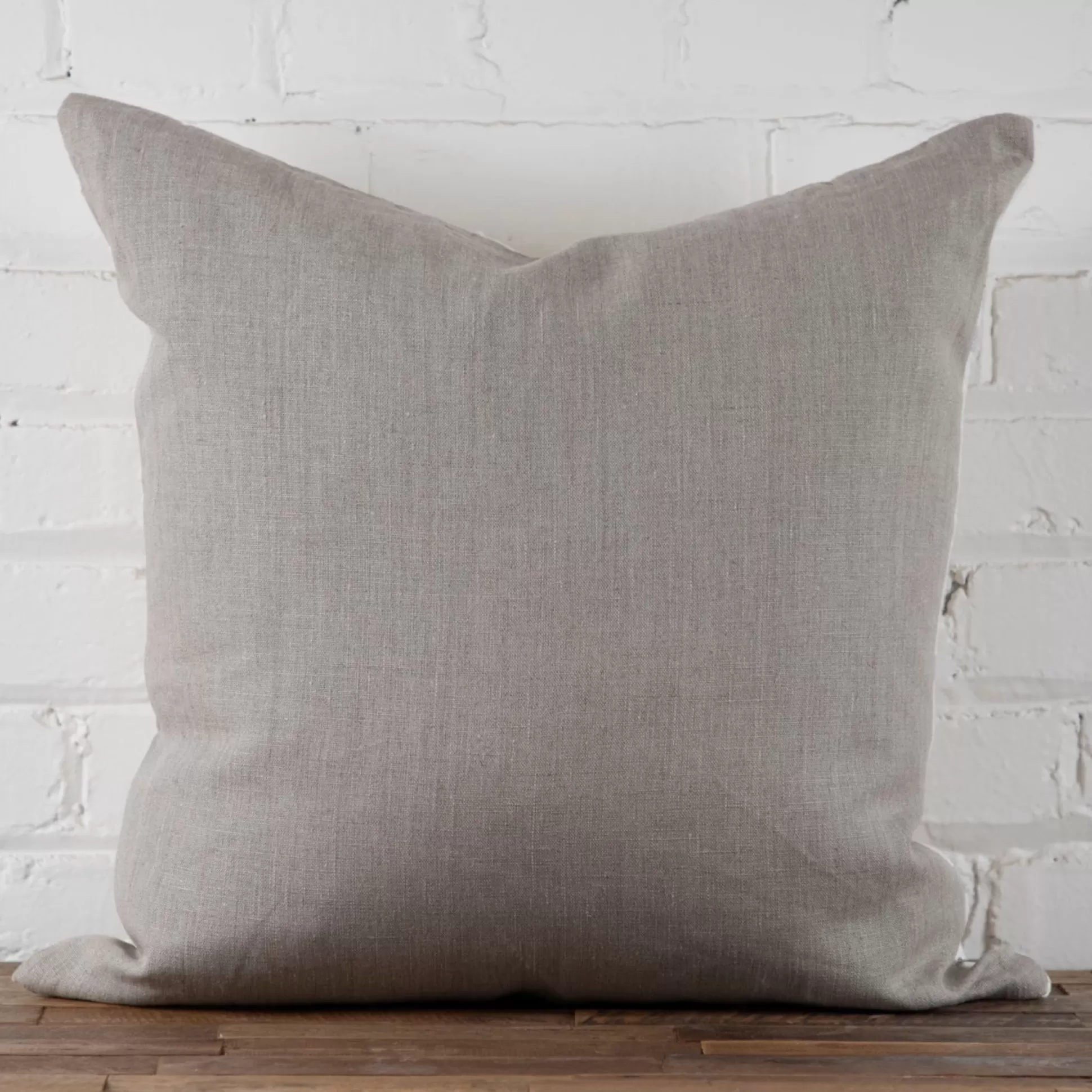 Mud Cloth Square Pillow, White with Grey Dashes^Be Home Outlet