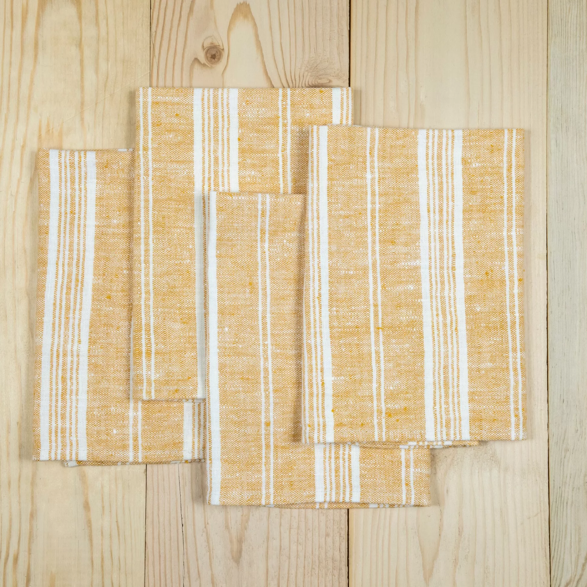 Multistripe Napkin, Gold, Set of 4^Be Home Cheap