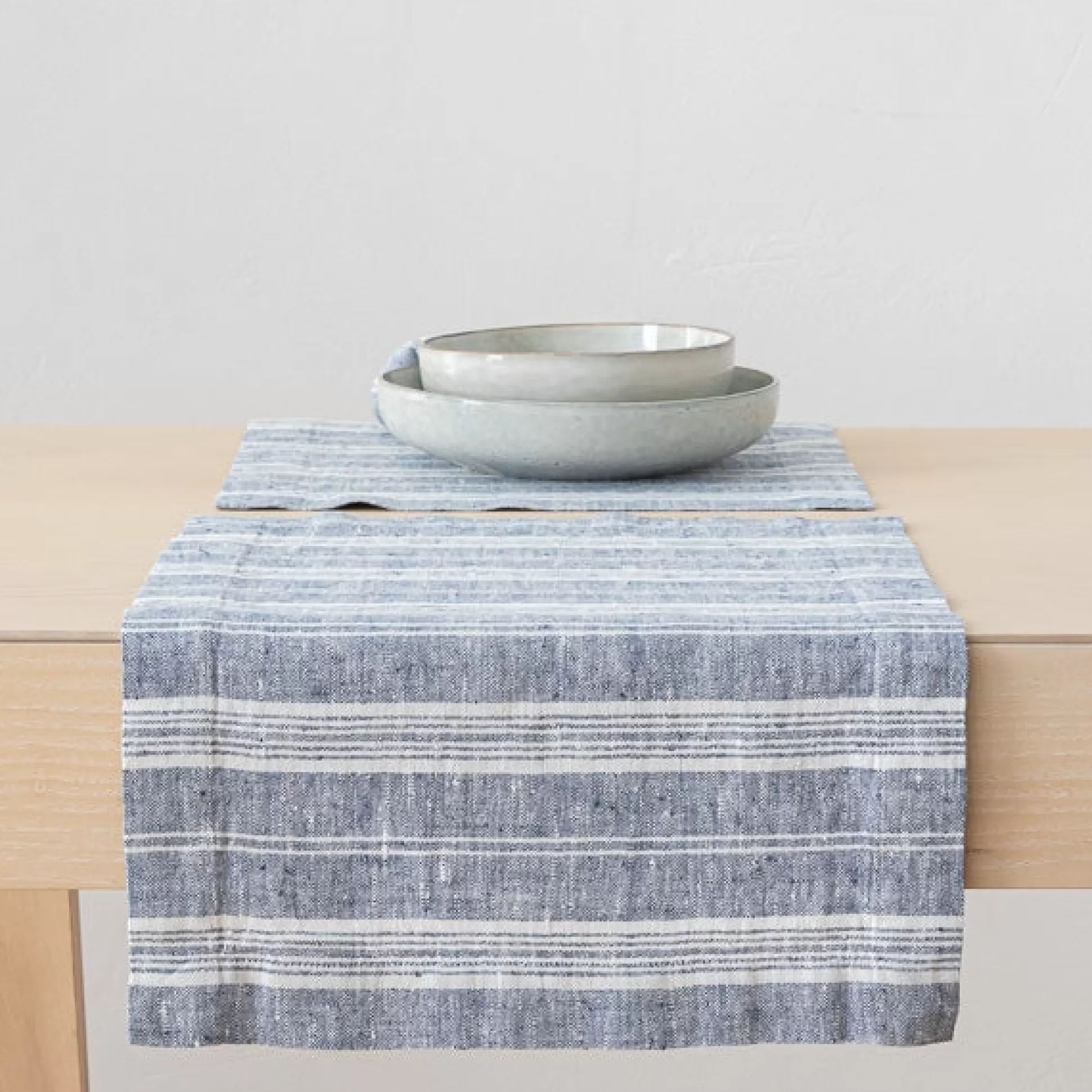 Multistripe Placemat, Indigo, Set of 4^Be Home Cheap