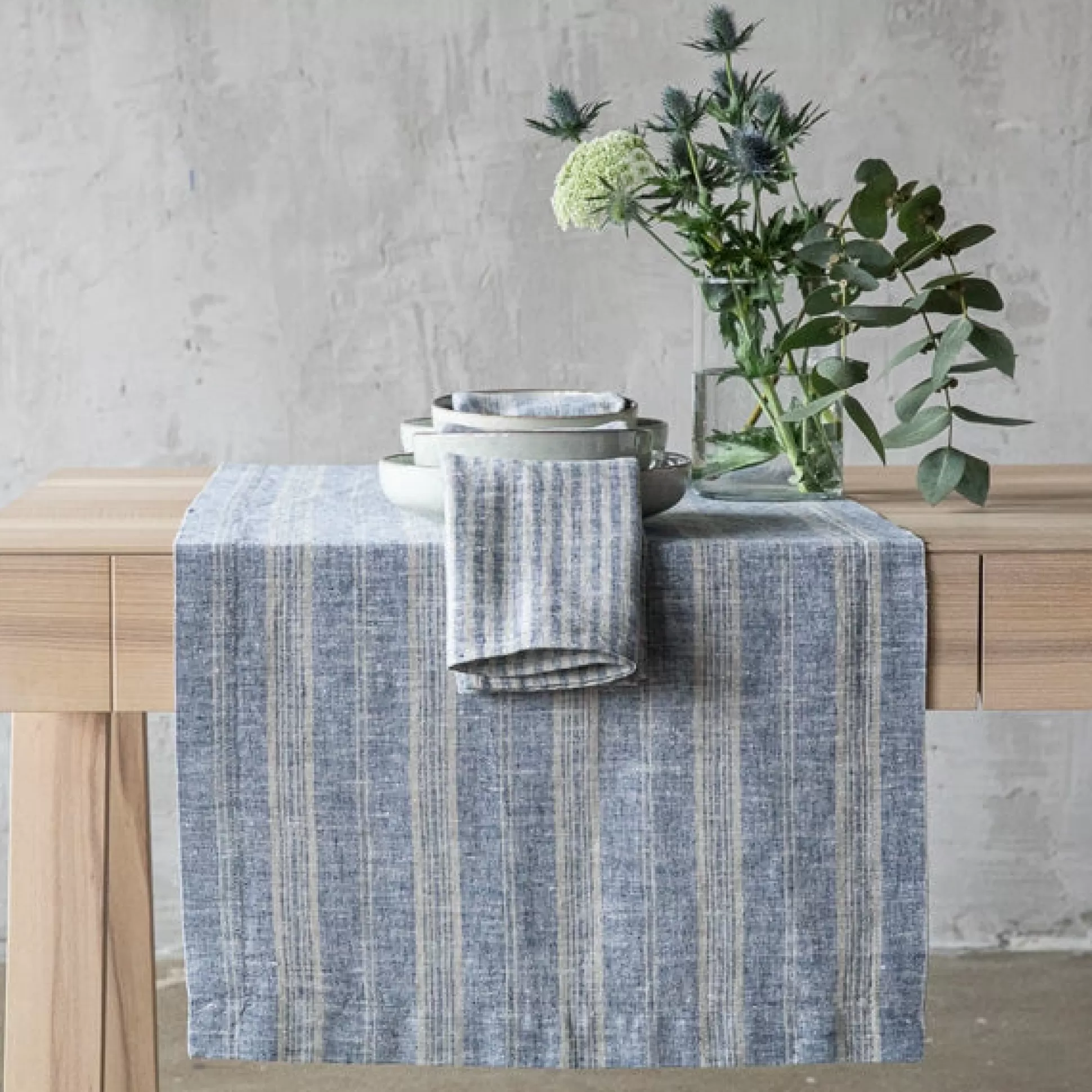 Multistripe Runner, Indigo and Natural^Be Home Cheap