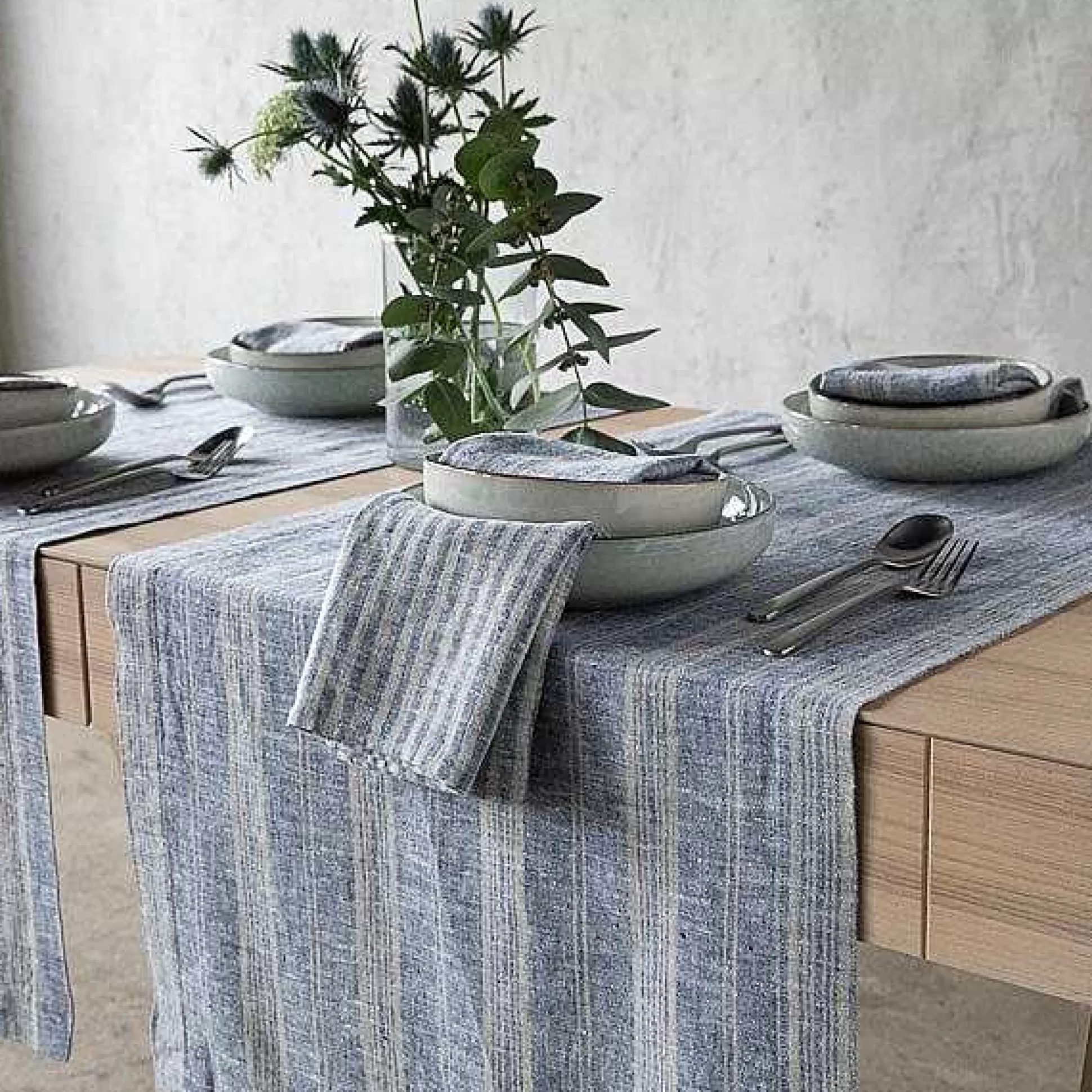 Be Home Table Linens<Multistripe Runner, Indigo and Natural