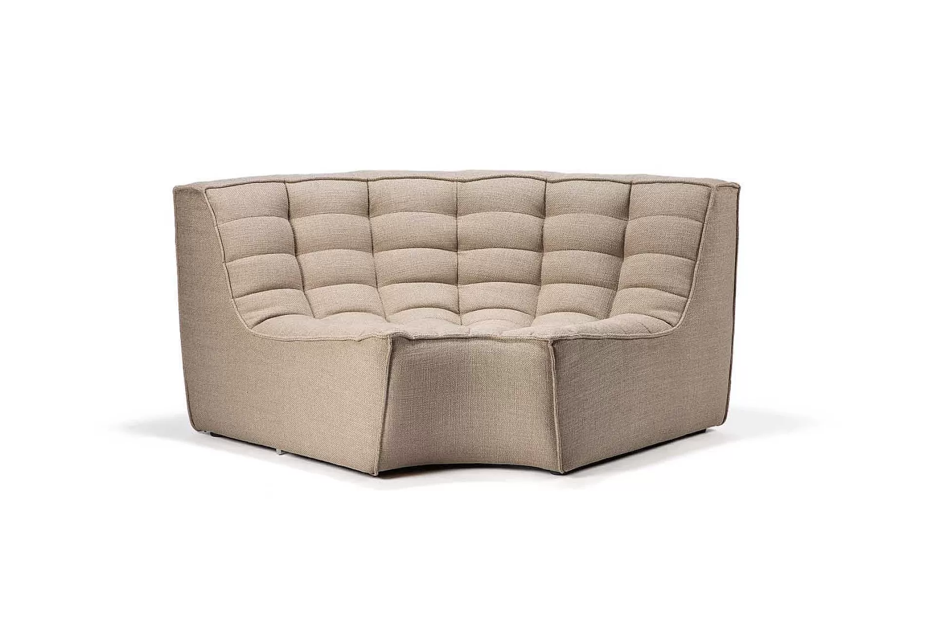 Be Home Sofas<N701 Round Corner Sofa, Beige