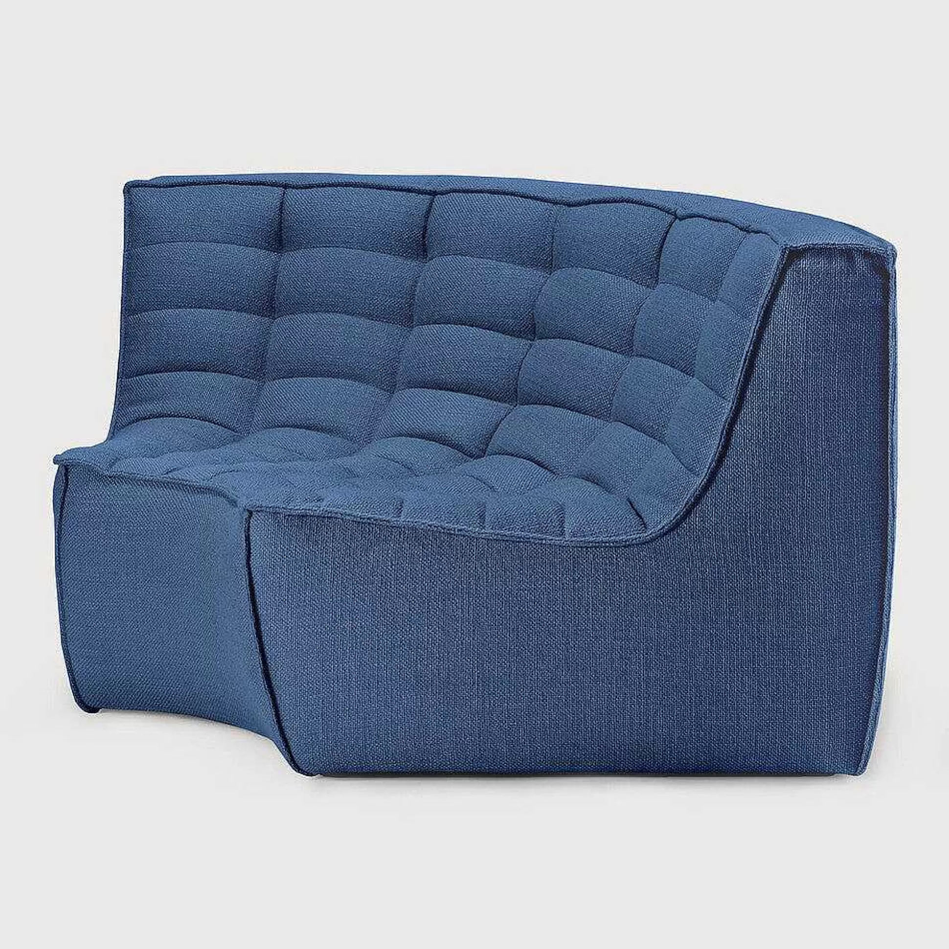 Be Home Sofas<N701 Round Corner Sofa, Blue