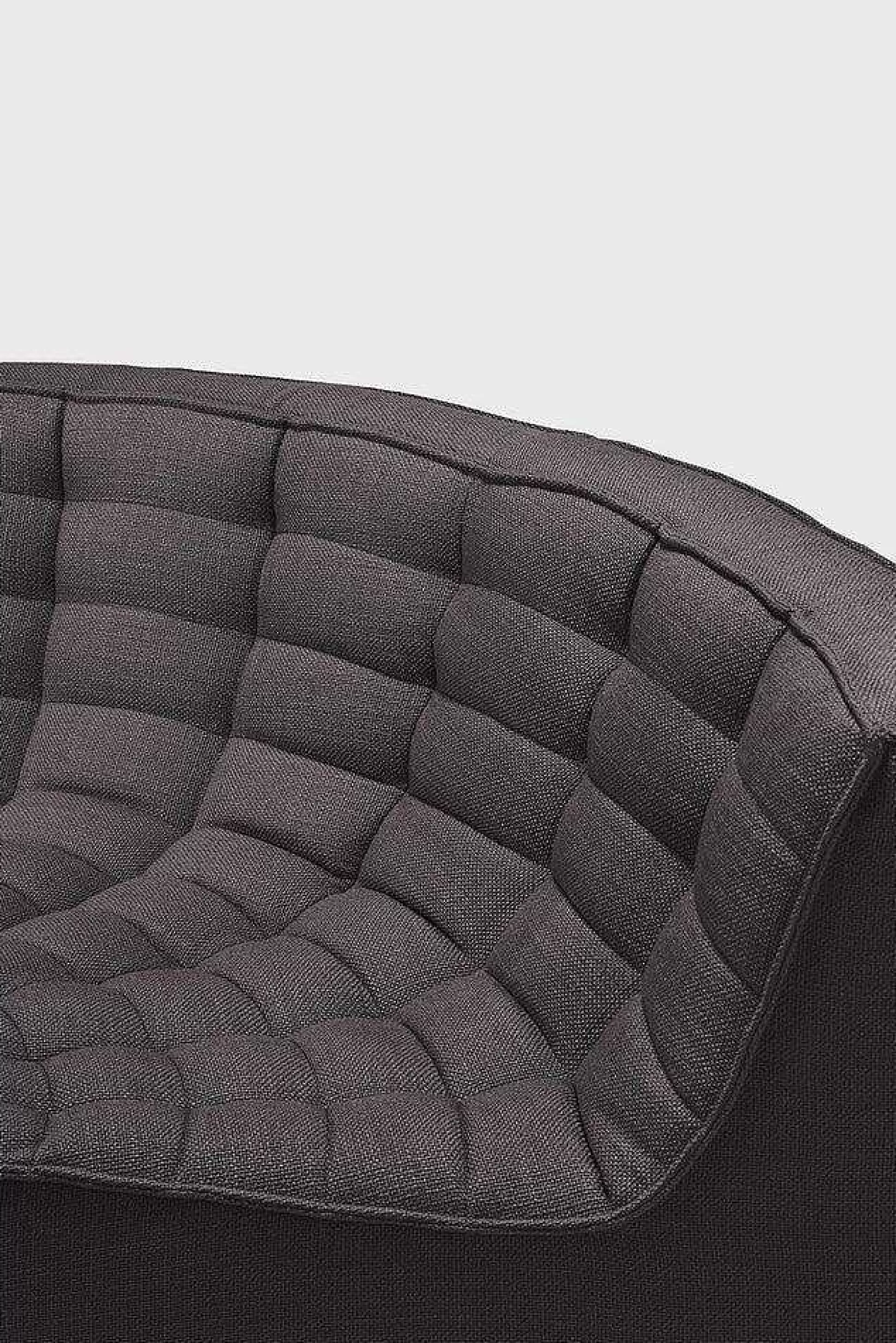 Be Home Sofas<N701 Round Corner Sofa, Dark Grey