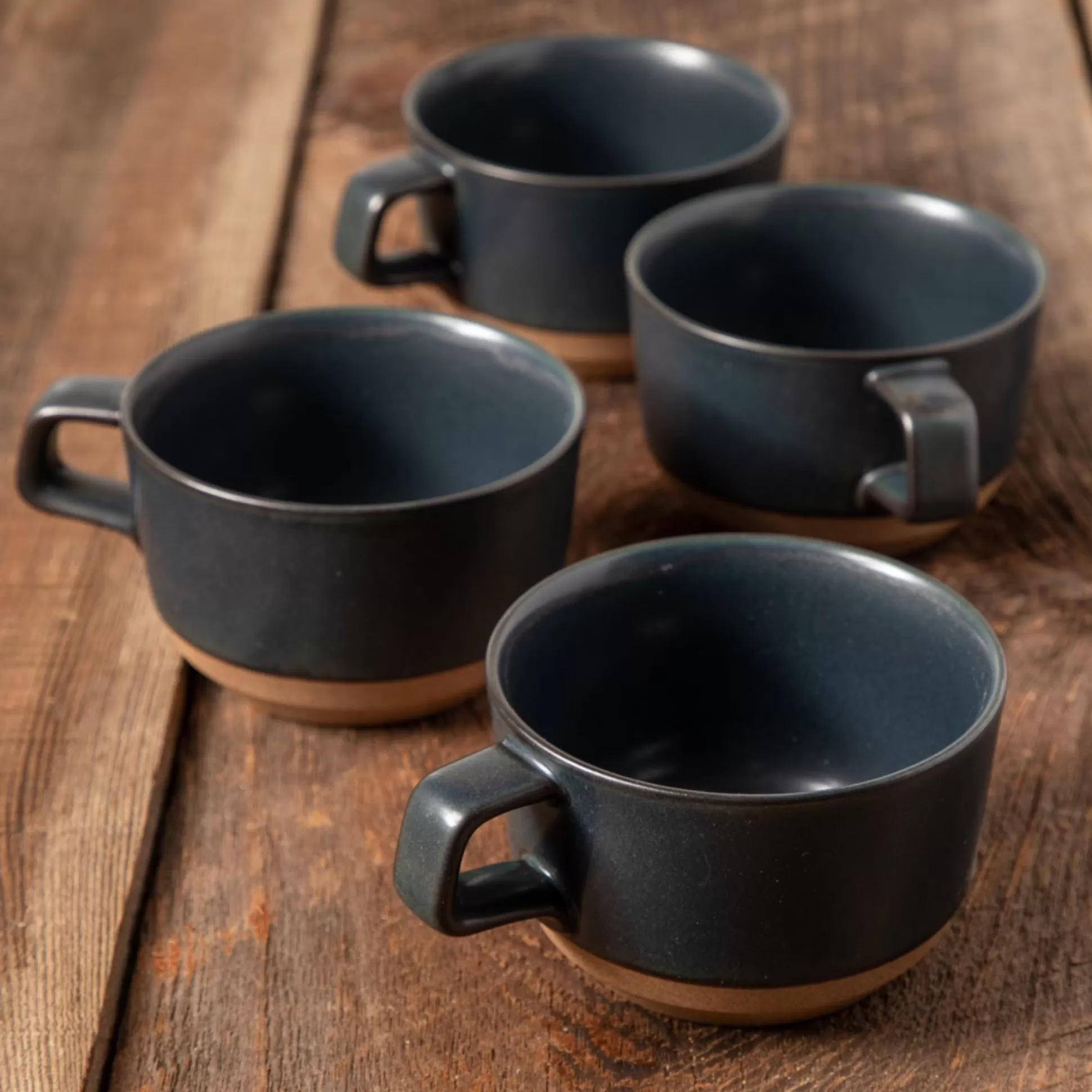 Naoshima Mug, Black, Set of 4^Be Home Outlet