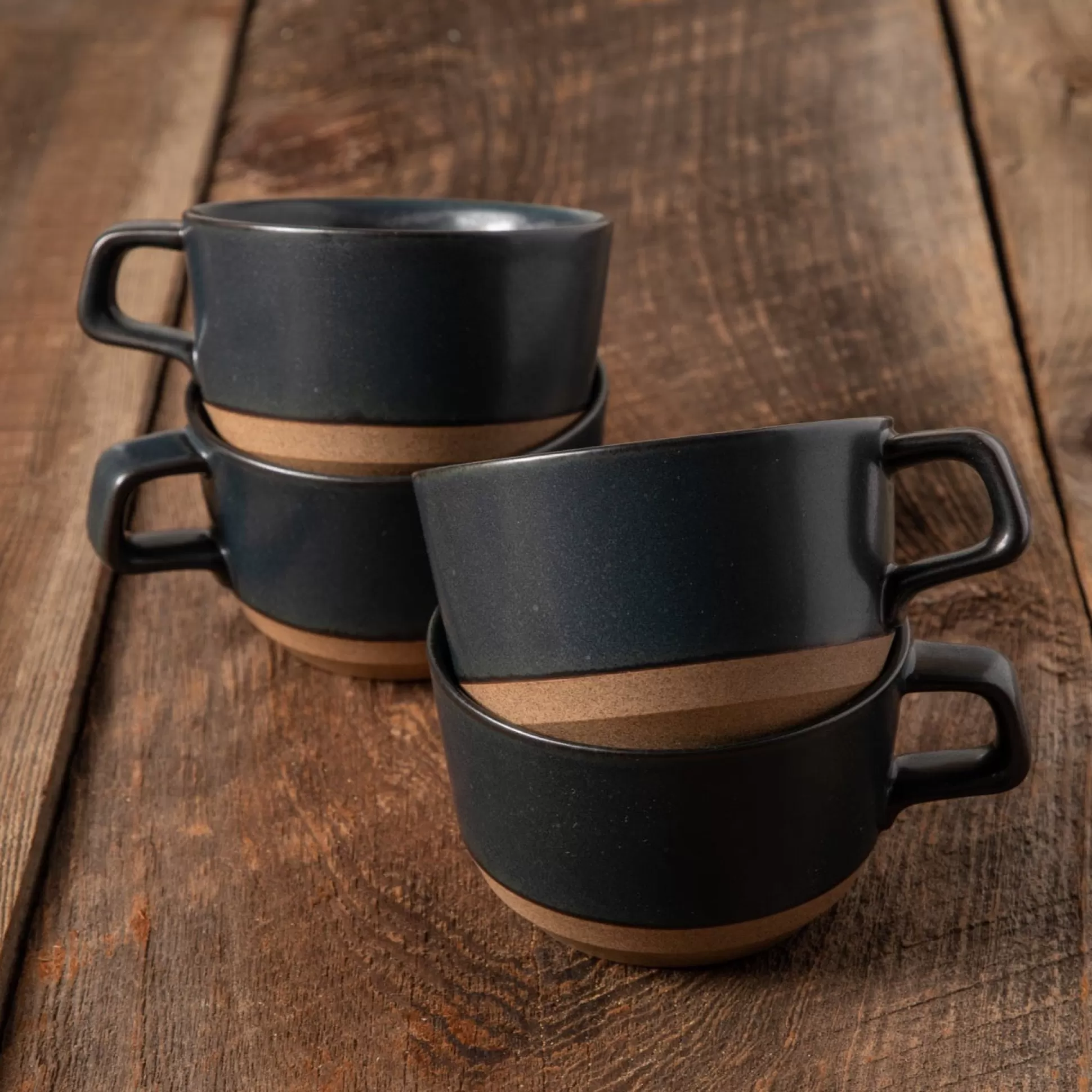 Naoshima Mug, Black, Set of 4^Be Home Outlet