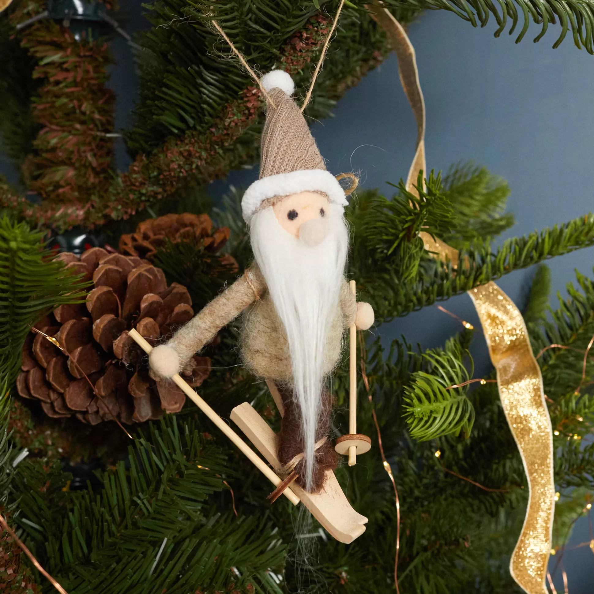 Nordic Skier Santa Ornament^Be Home Sale