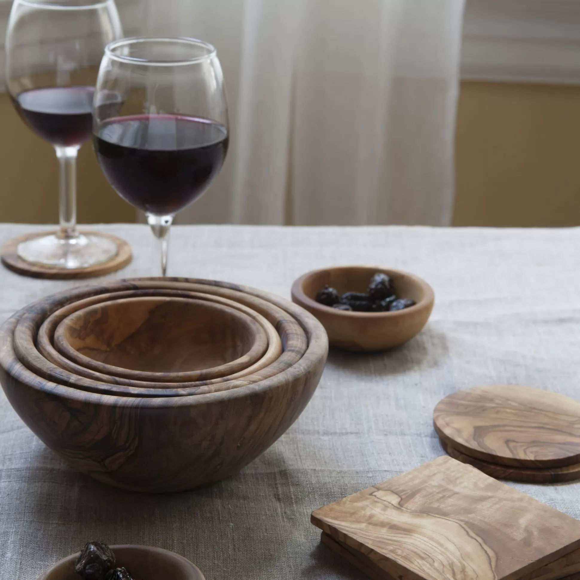 Olive Wood Nesting Bowls, Set of 6^Be Home Best Sale