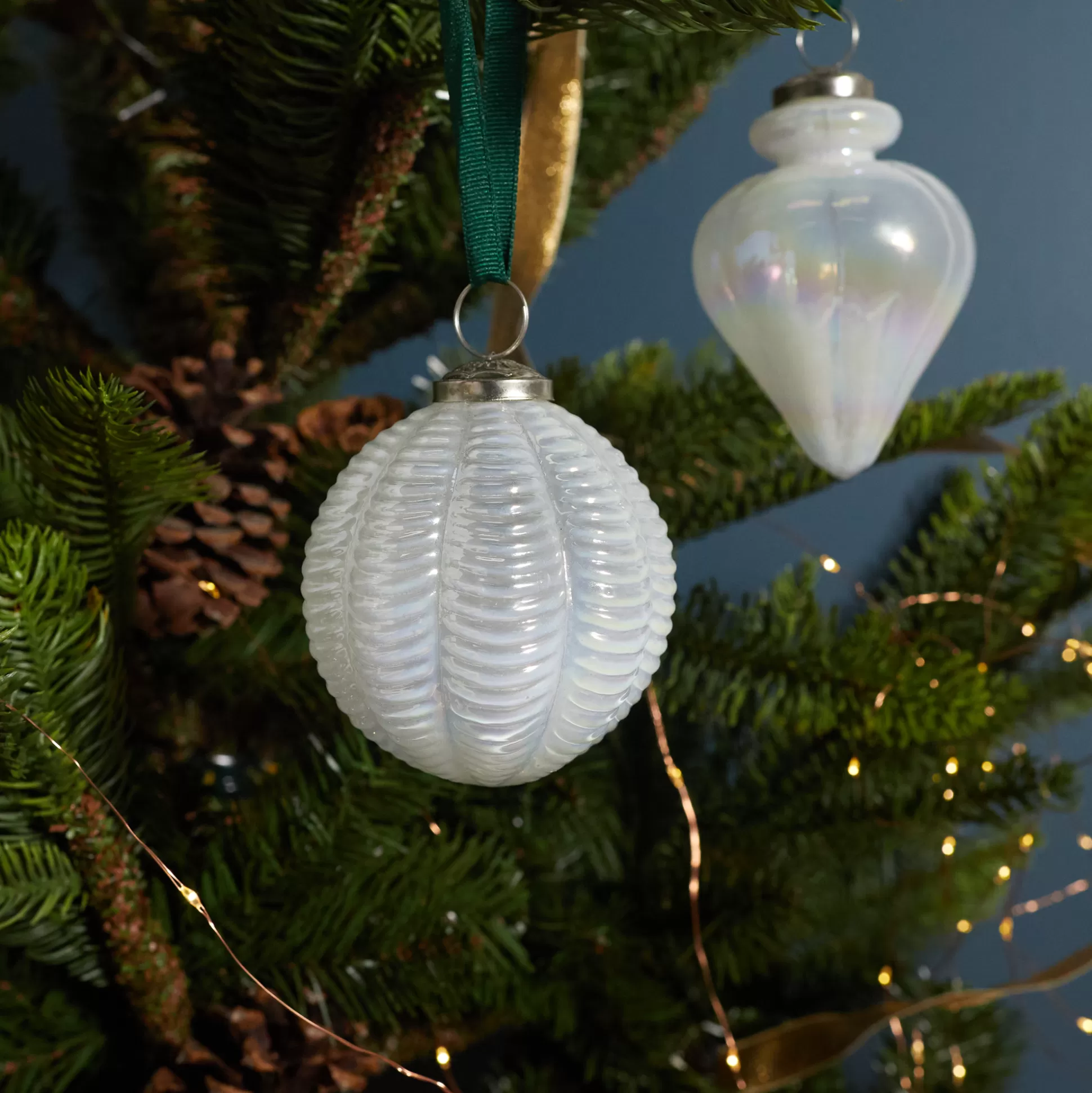 Opalescent Glass Scalloped Ornament^Be Home Best