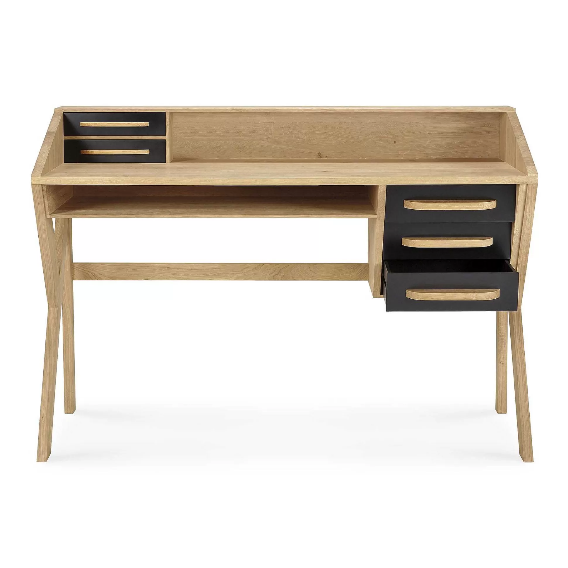 Be Home Desks<Origami Solid Oak Desk, Black