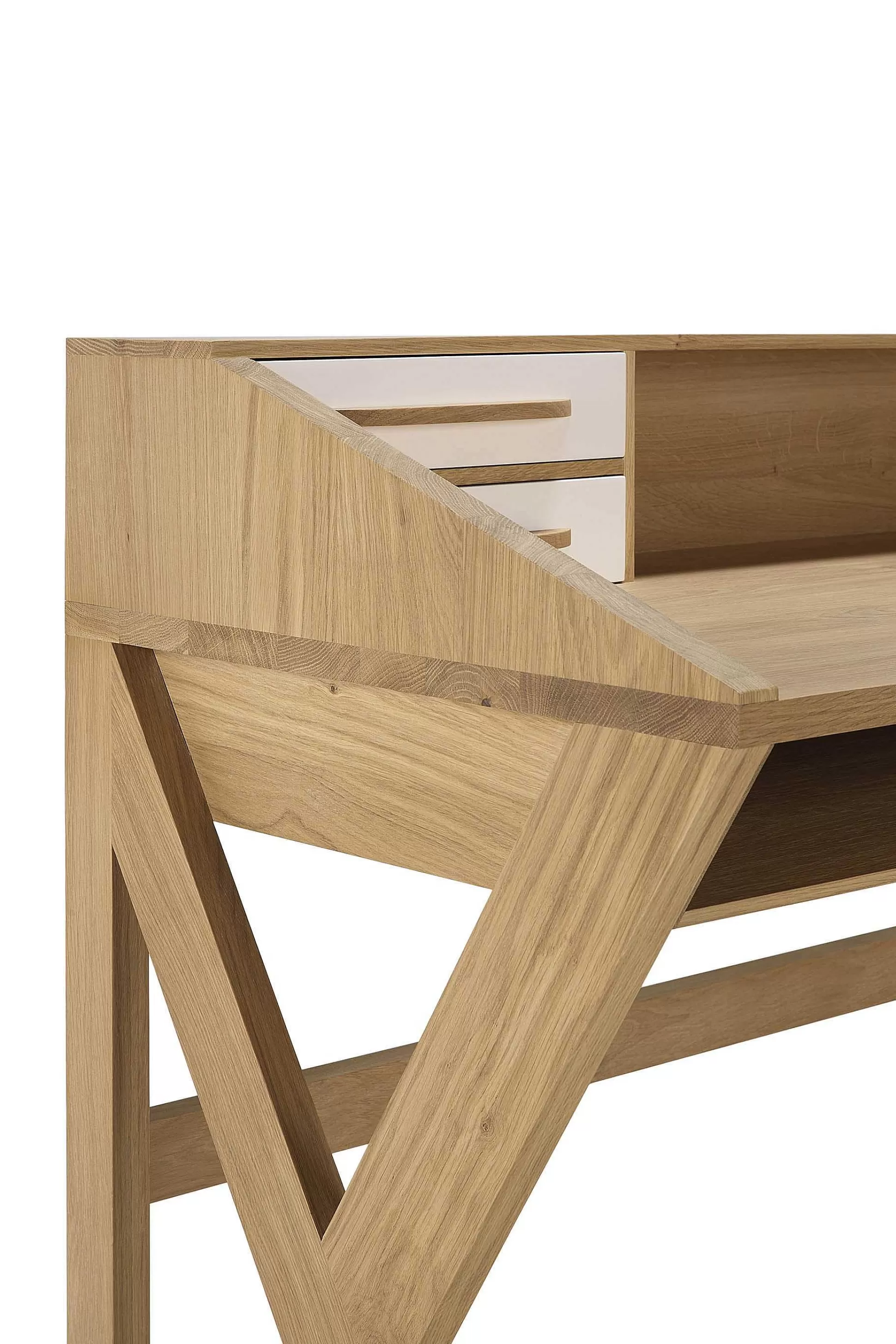 Be Home Desks<Origami Solid Oak Desk, Cream