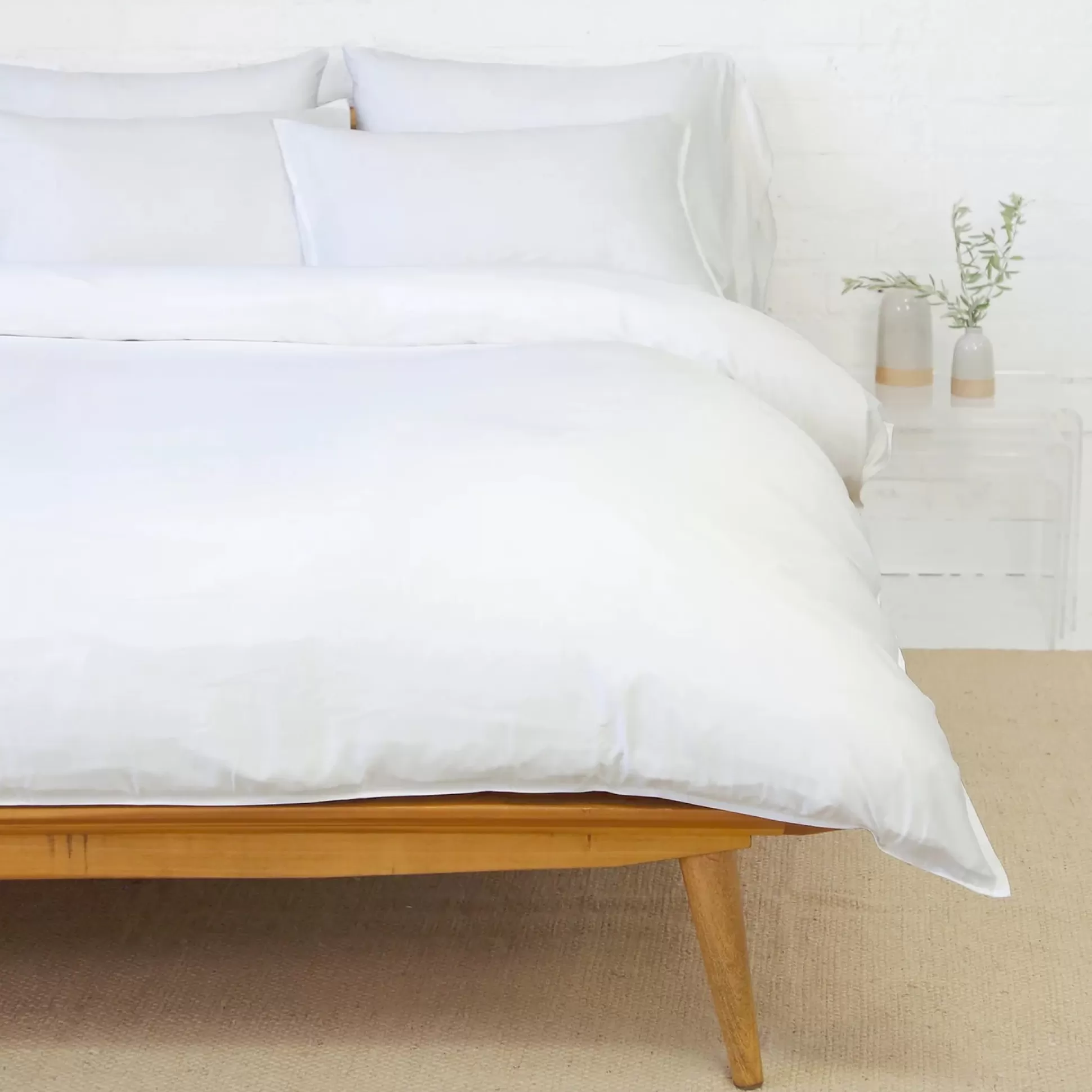 Parker Bamboo King Duvet Set, White^Be Home Outlet