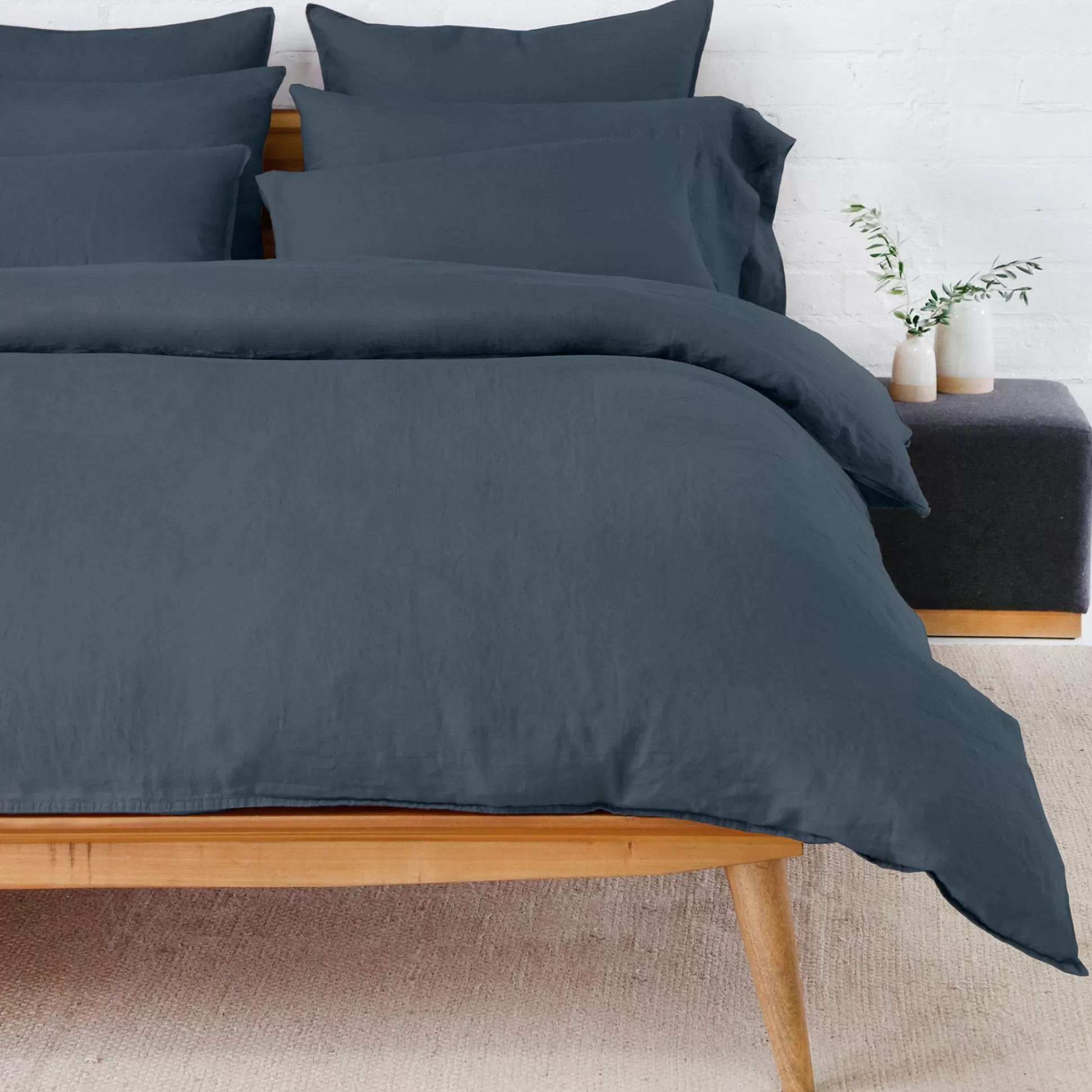 Parker Linen King Duvet Set, Navy^Be Home Best Sale