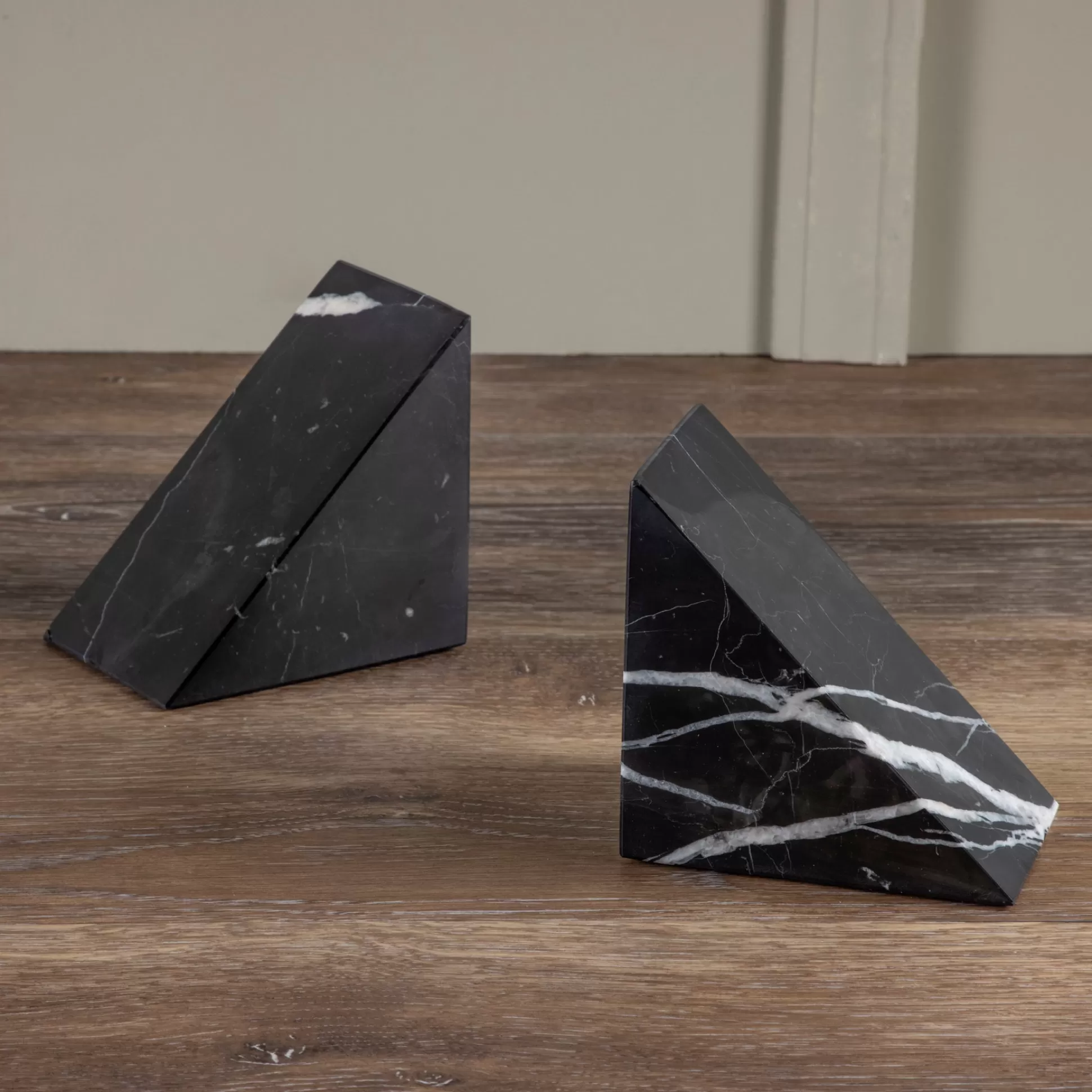 Pesa Marble Bookends, Set of 2, Black^Be Home Outlet