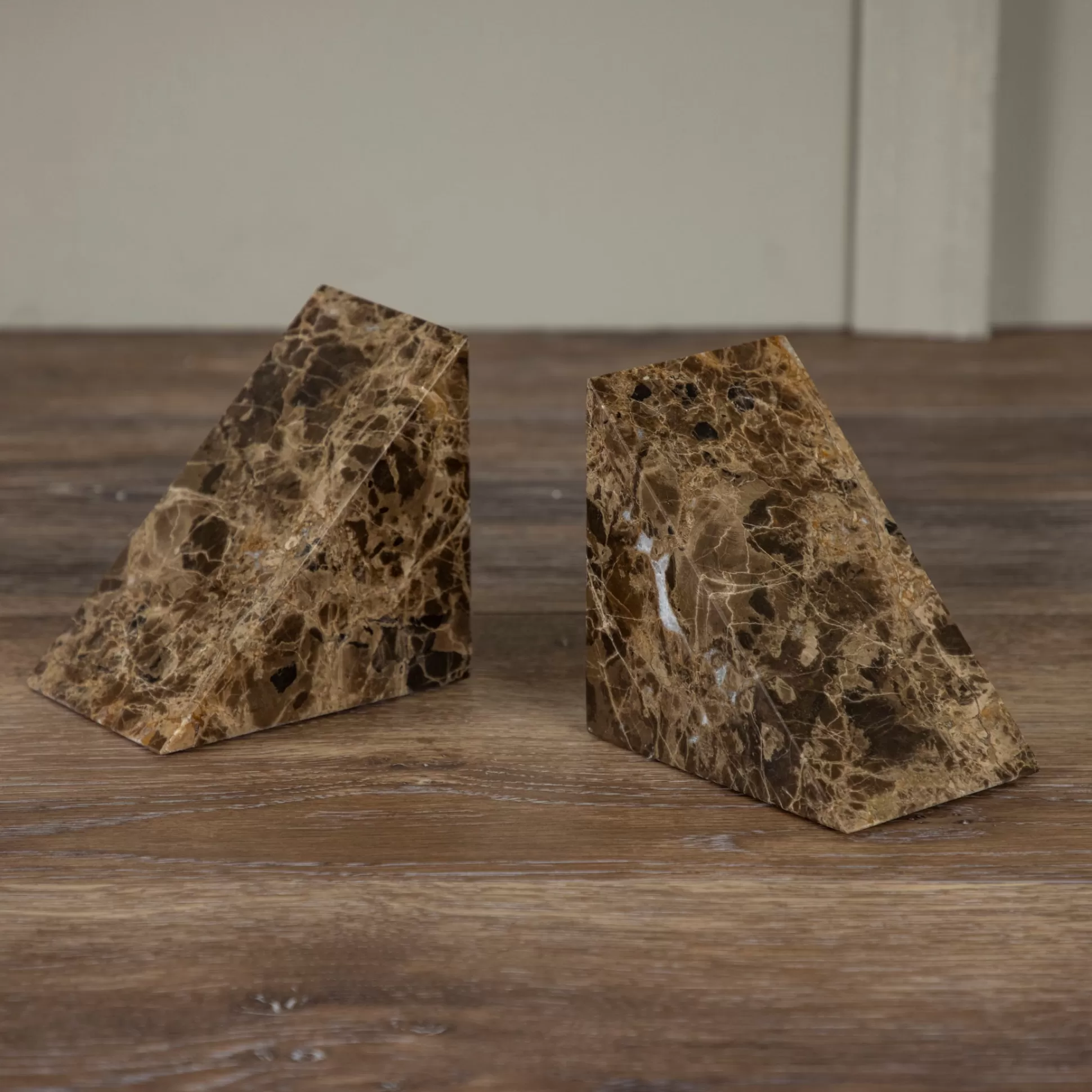 Pesa Marble Bookends, Set of 2, Brown^Be Home Store