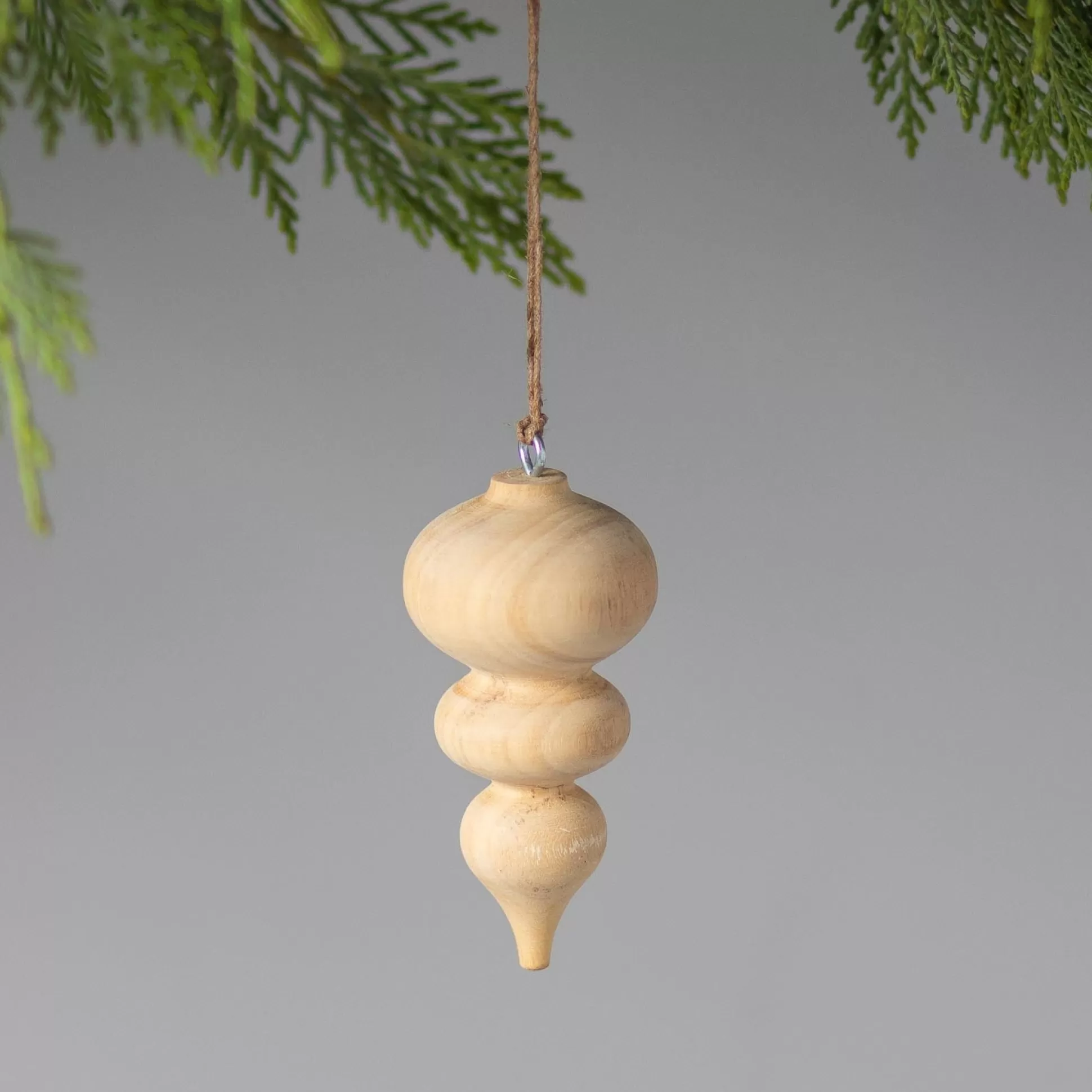 Pine Triple Drop Spindle Ornament^Be Home Discount