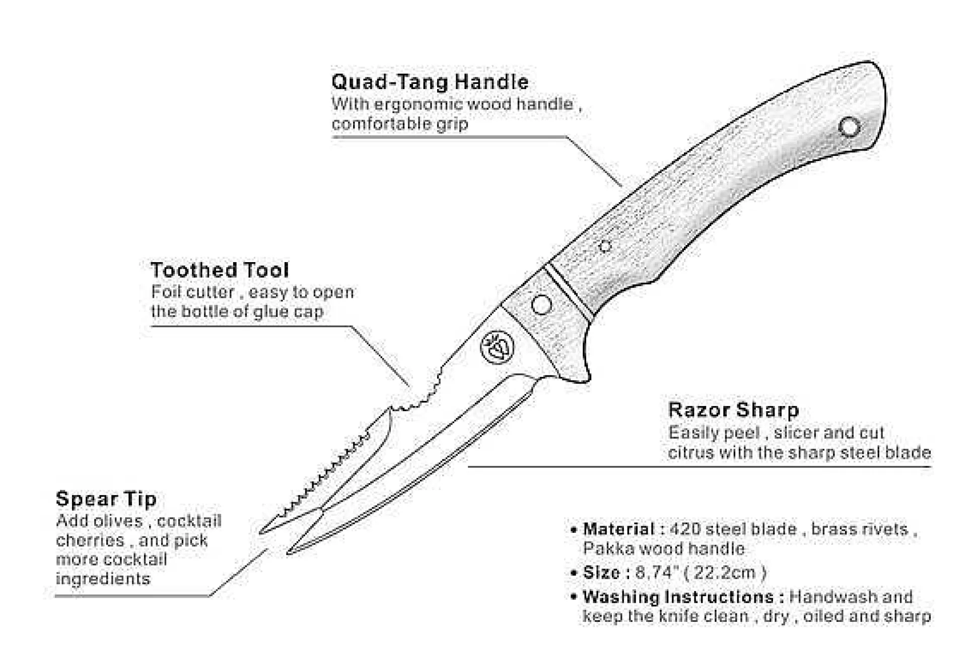 Be Home Bar Tools<Premium Bartender's Knife