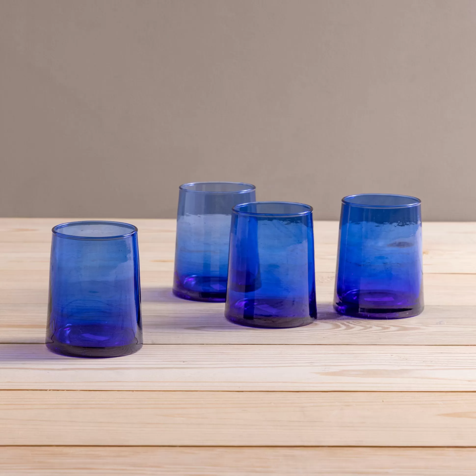 Recycled Cone Glass, Blue, Set of 4^Be Home Flash Sale