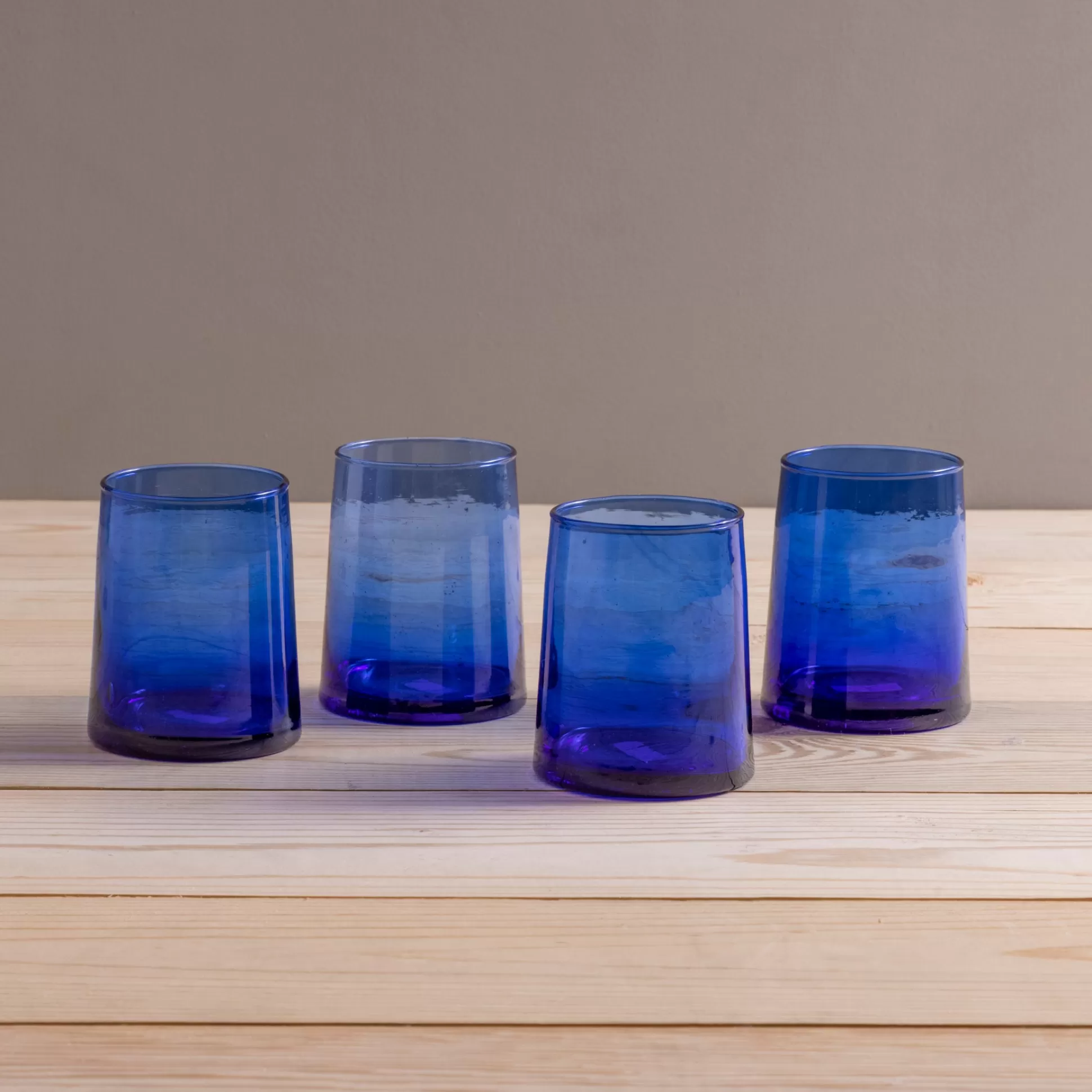 Recycled Cone Glass, Blue, Set of 4^Be Home Flash Sale