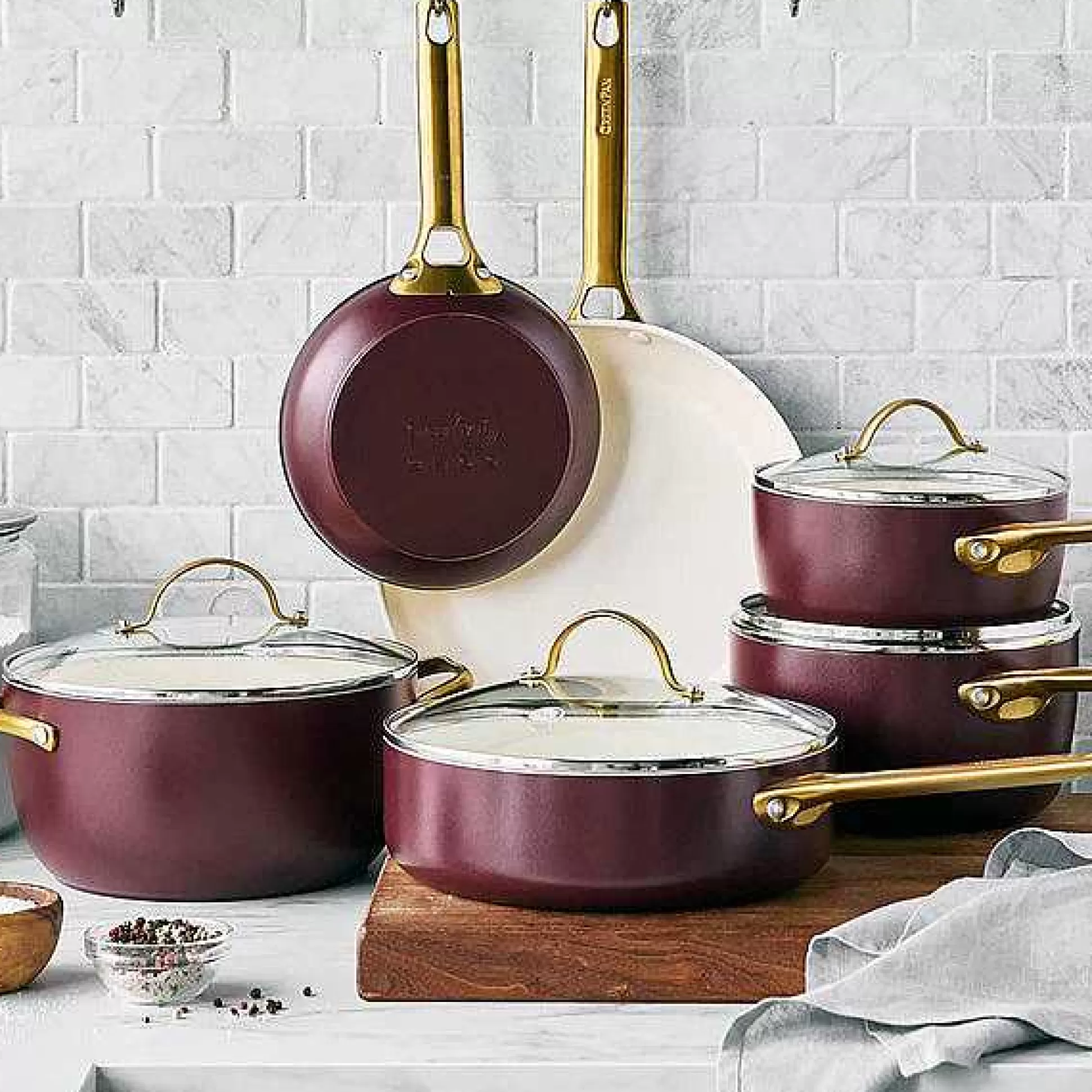 Be Home Cookware<Reserve Cookware 10 Piece Set, Merlot