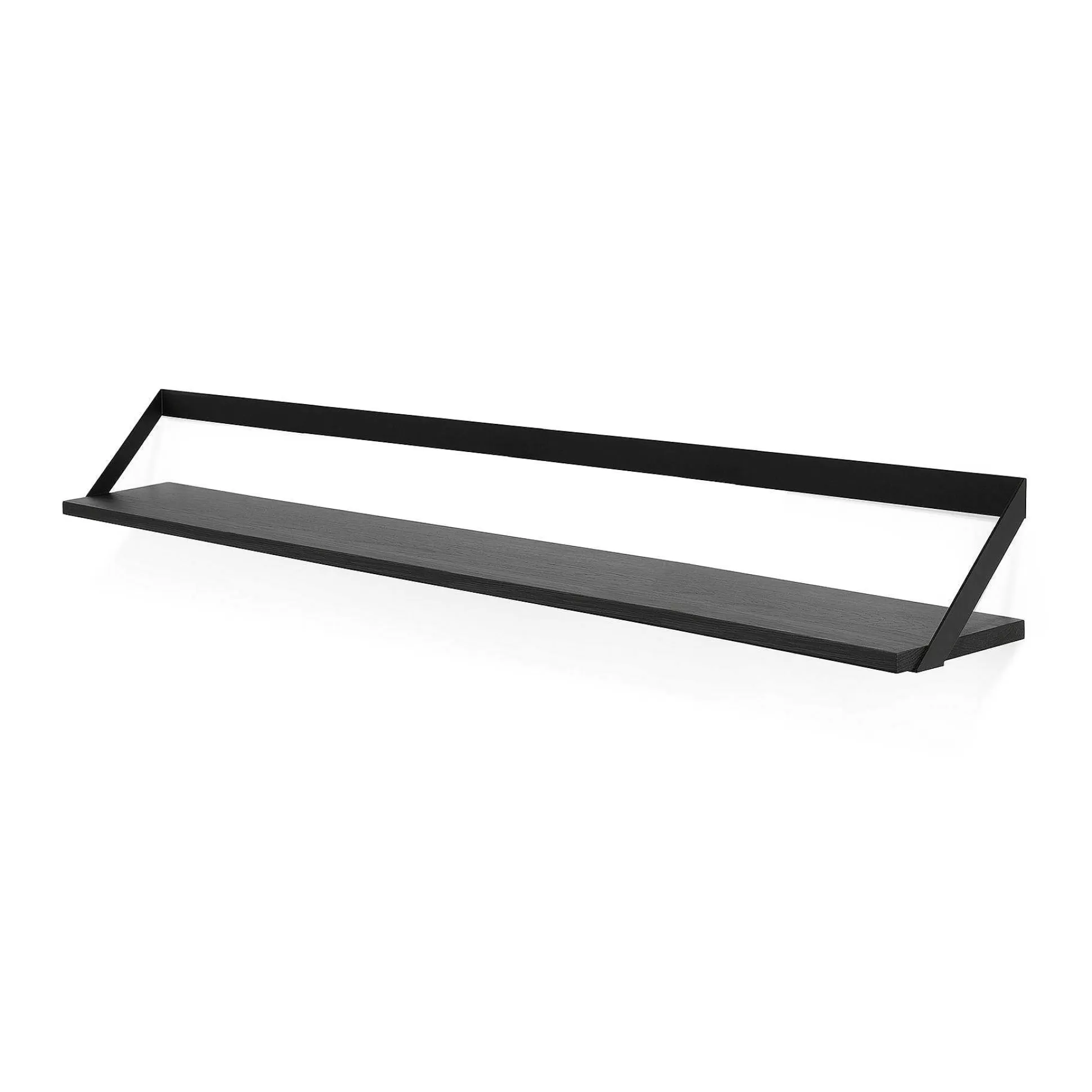 Be Home Shelving<Ribbon Solid Black Oak Shelf with Black Metal, 55"