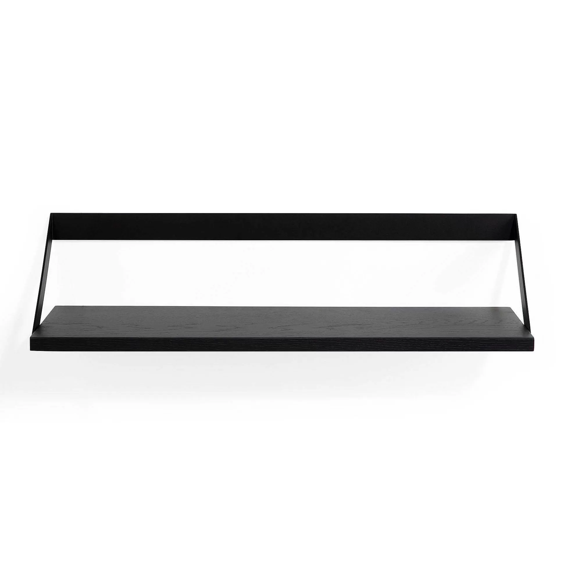 Be Home Shelving<Ribbon Solid Black Oak Shelf with Black Metal, 27.5"