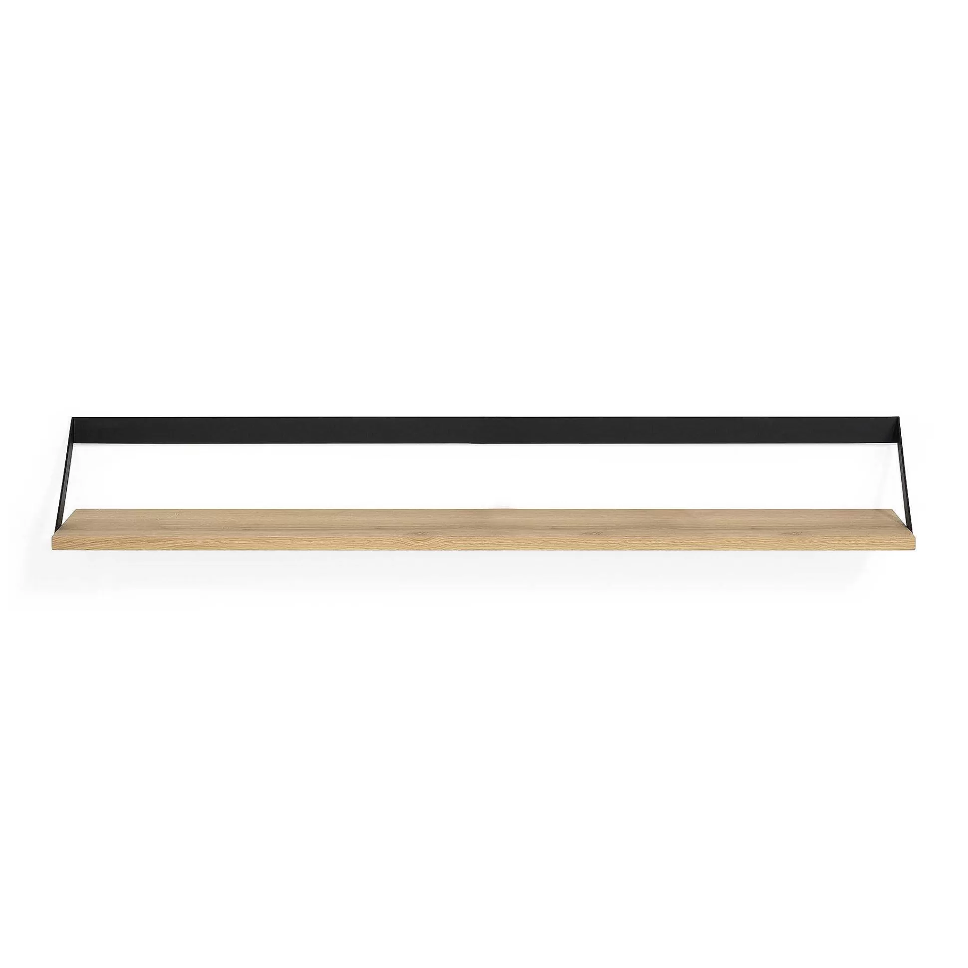 Be Home Shelving<Ribbon Solid Oak Shelf with Black Metal, 55"