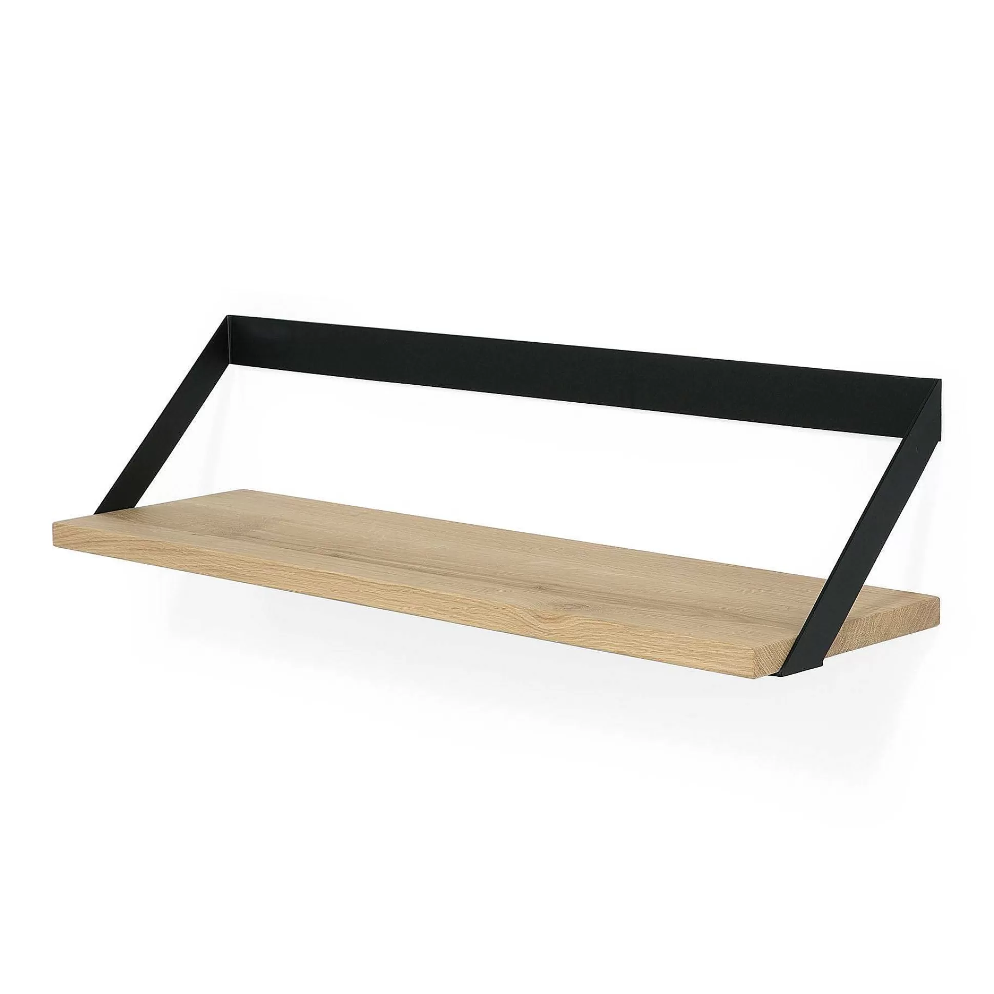 Be Home Shelving<Ribbon Solid Oak Shelf with Black Metal, 27.5"